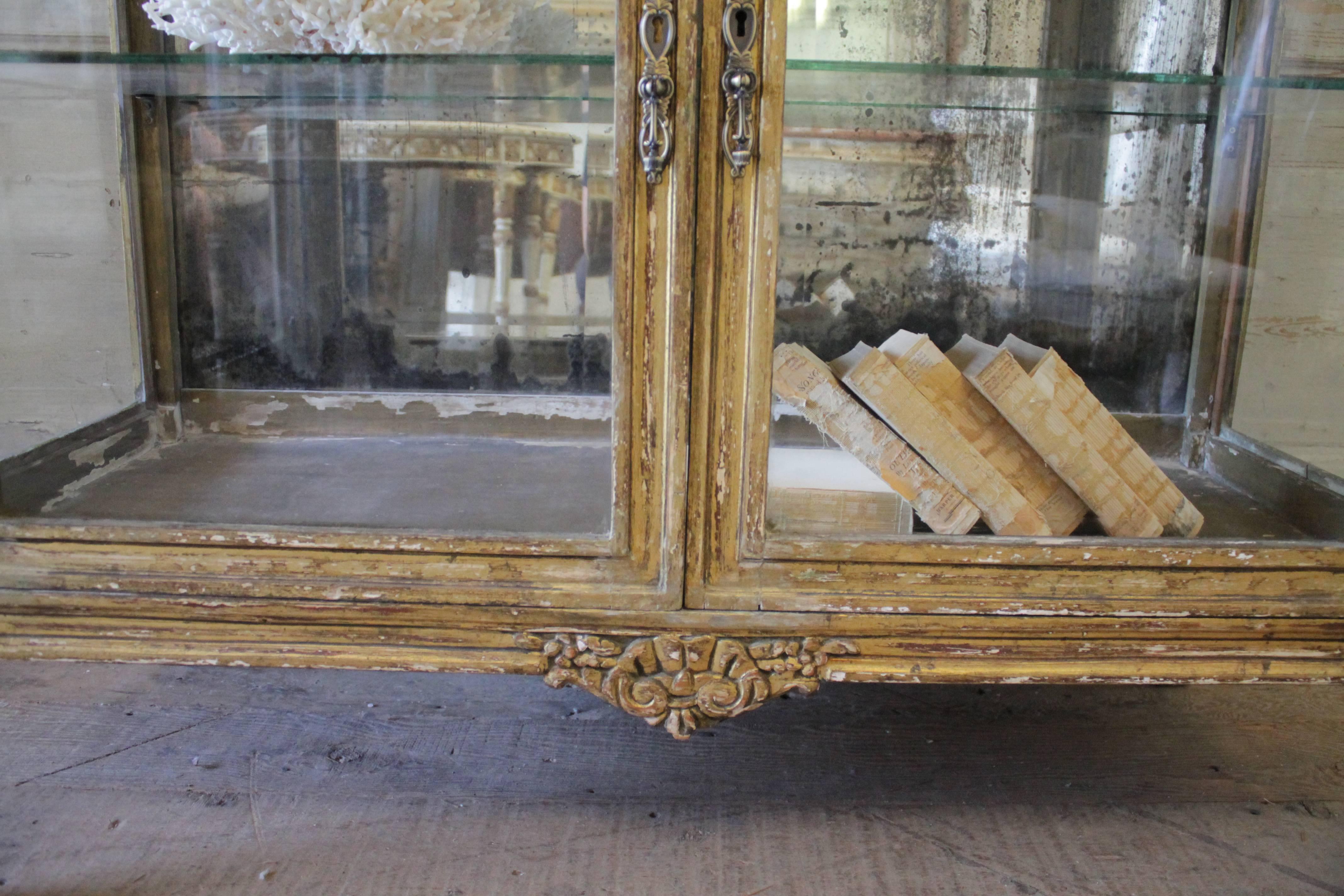 Louis XV Style Giltwood Display with Marble Top 4