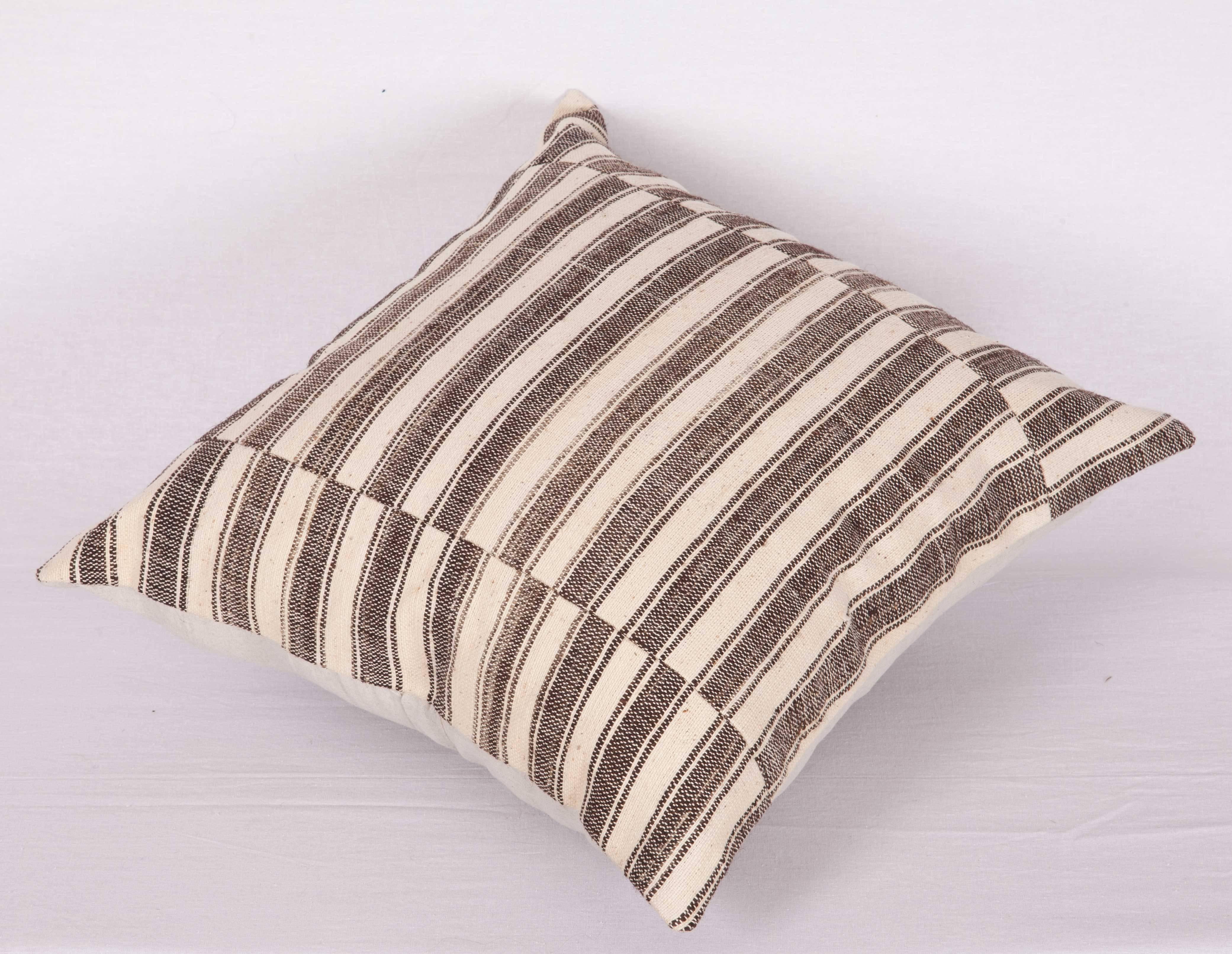 Cotton Pillow Made Out of an Anatolian Turkish, Mid-20th Century Kilim