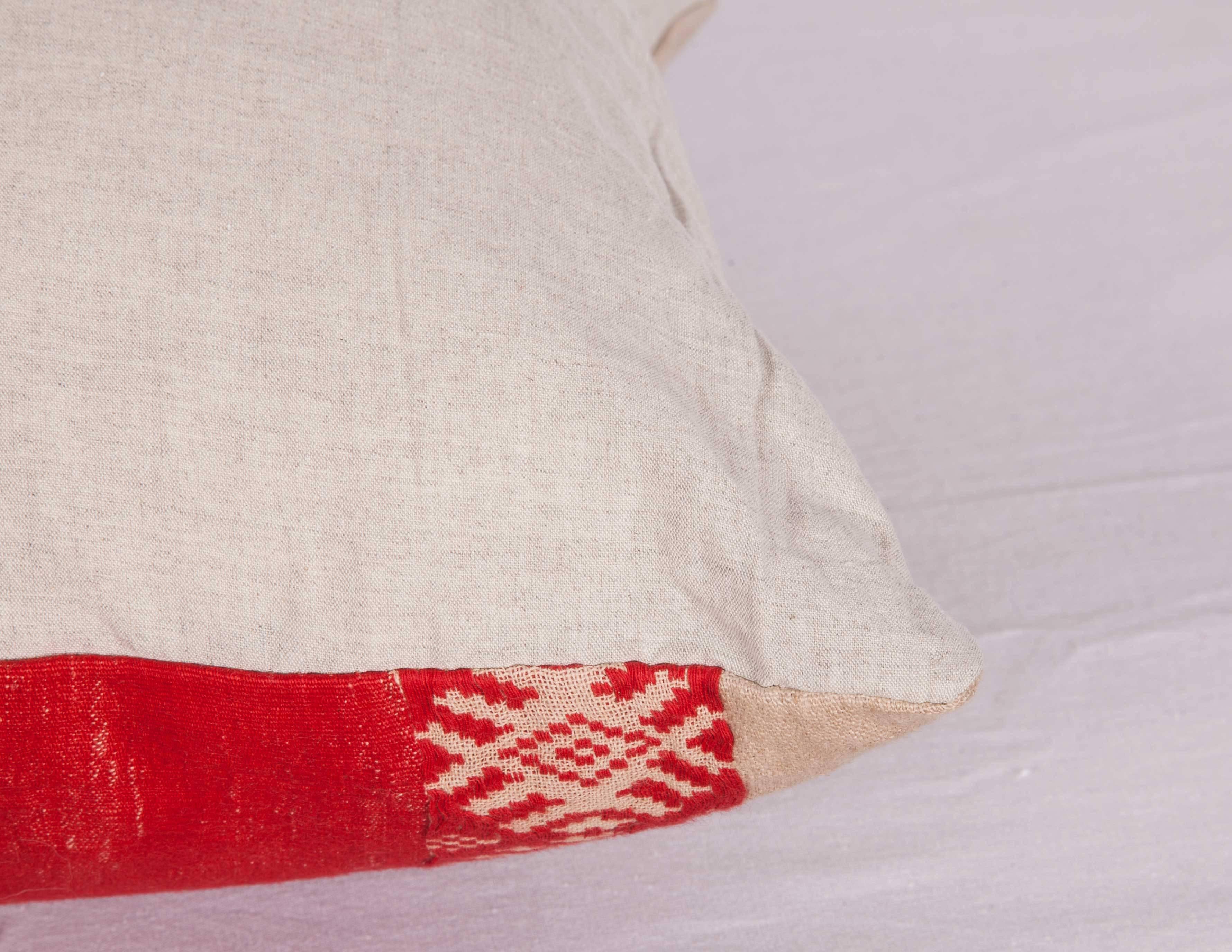 Hand-Woven Pillowmade Out of an Early 20th Century Balkan Textile