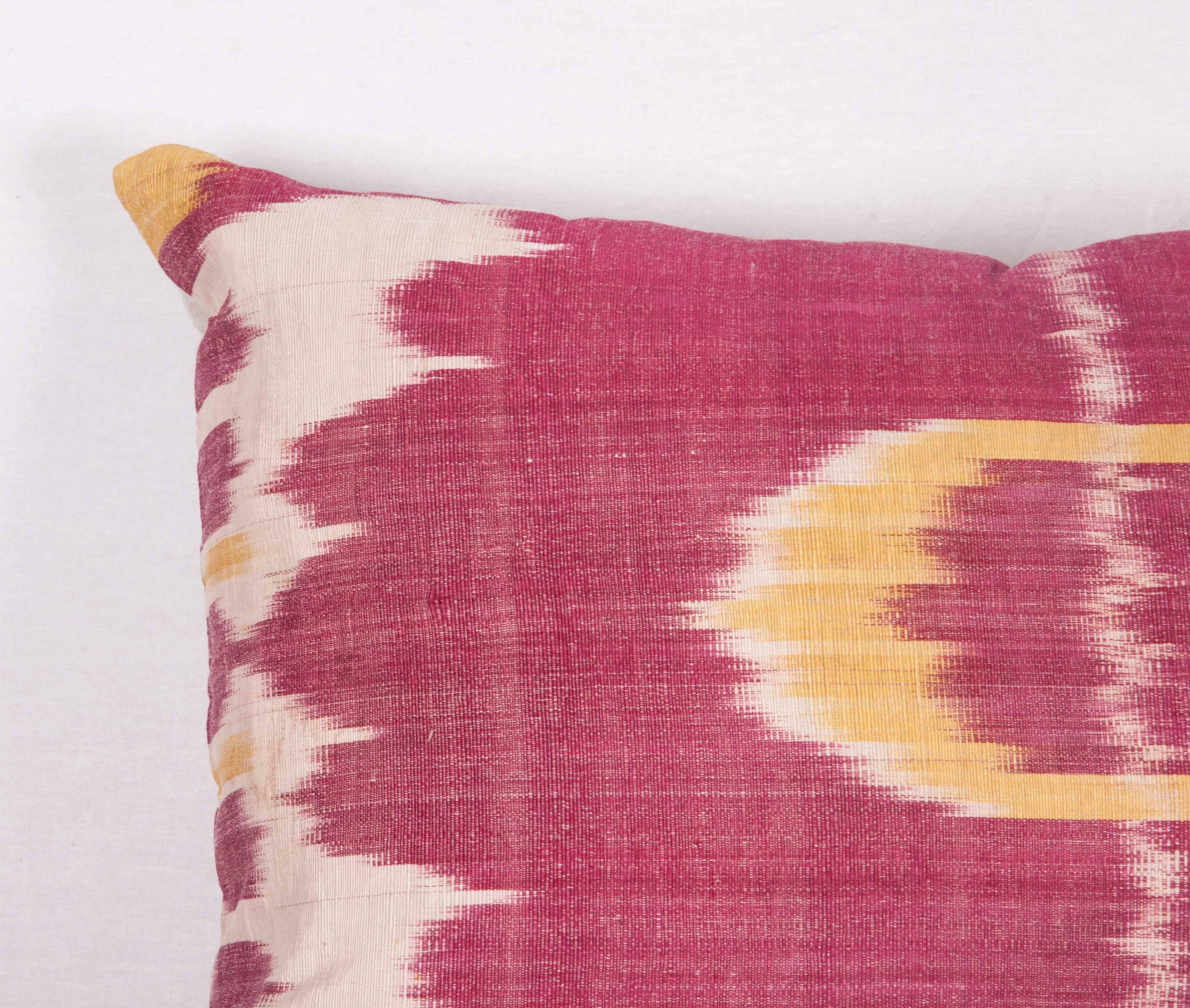 Woven Pillow Made Out of a Late 19th Century Uzbek Bukhara Ikat Fragment