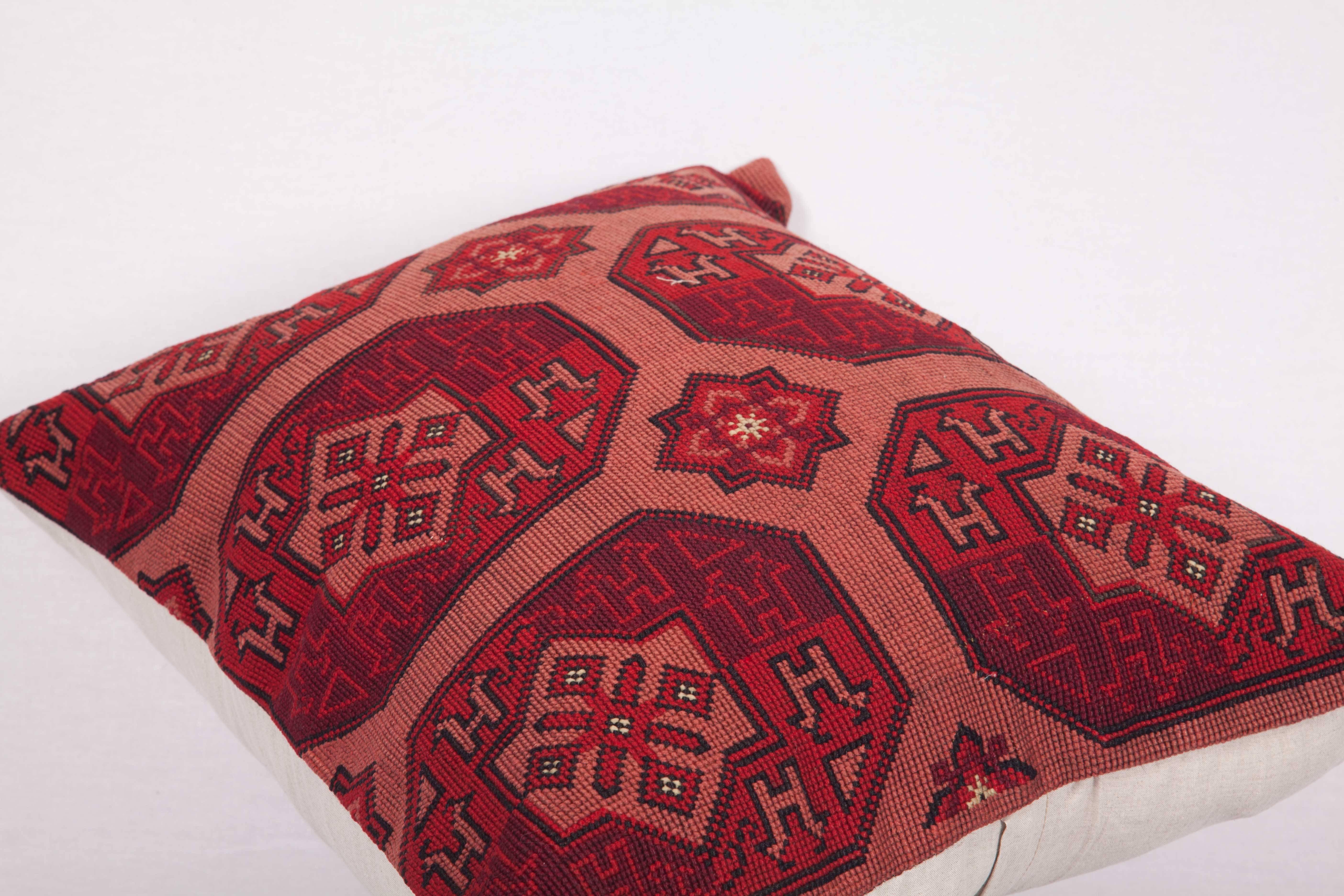 Uzbek Pillow Made Out of an Early 20th Century Central Asian Cross Stitch Embroidery
