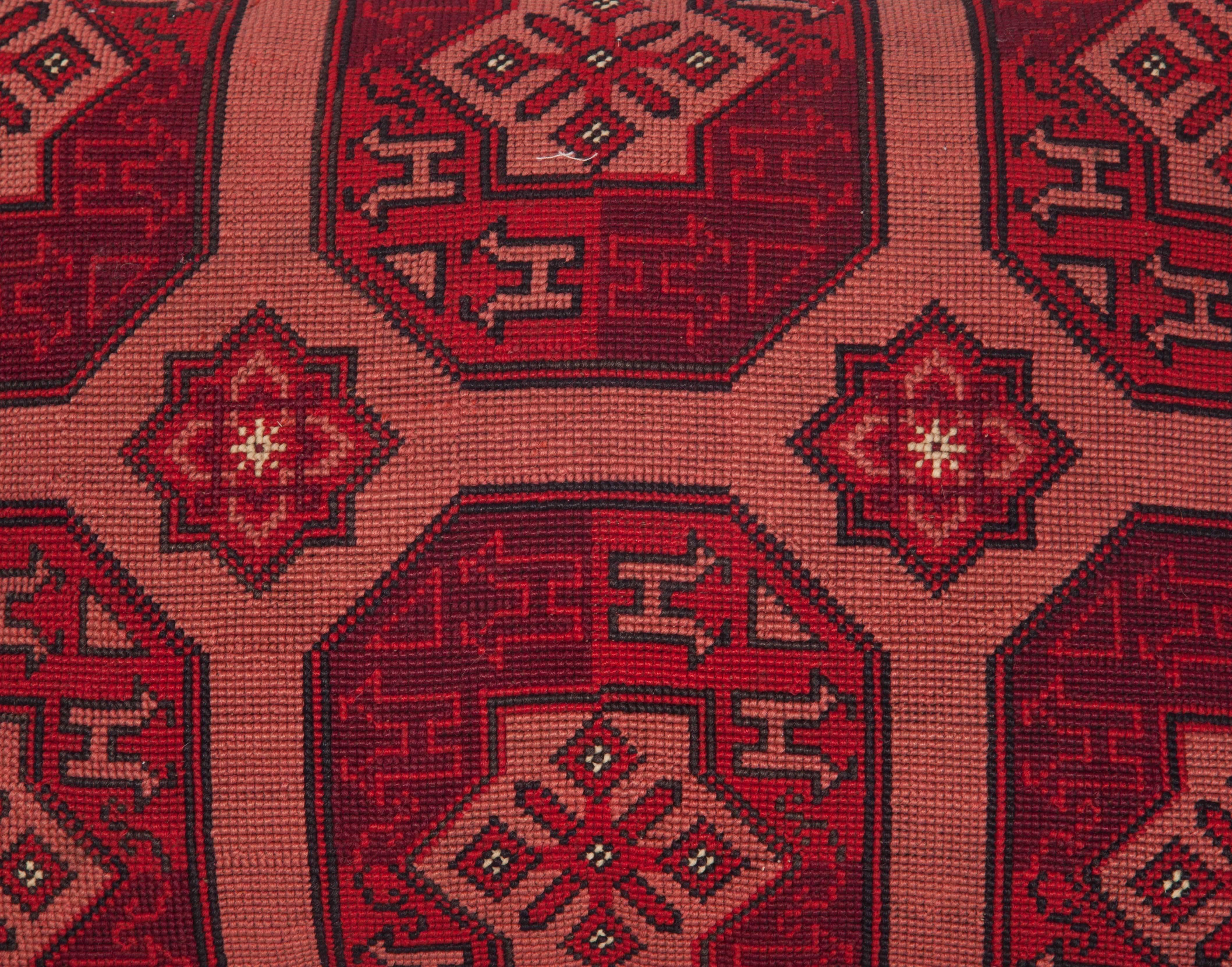 Embroidered Pillow Made Out of an Early 20th Century Central Asian Cross Stitch Embroidery