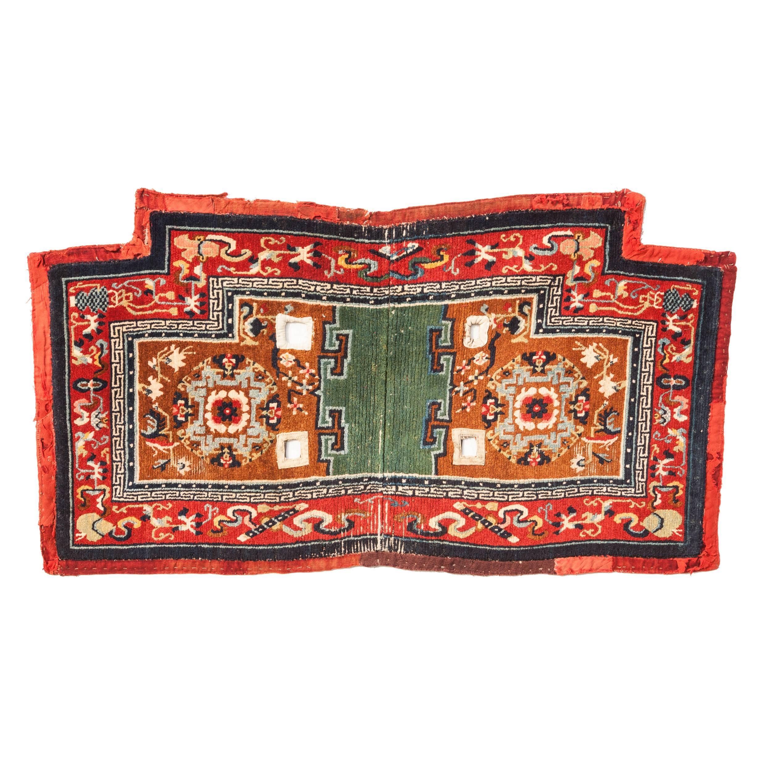 Early 20th Century Antique Sadlle Rug from Tibet