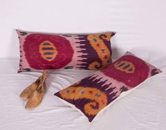 Antique Ikat Pillow Cases Fashioned from an Early 20th Century Uzbek Ikat