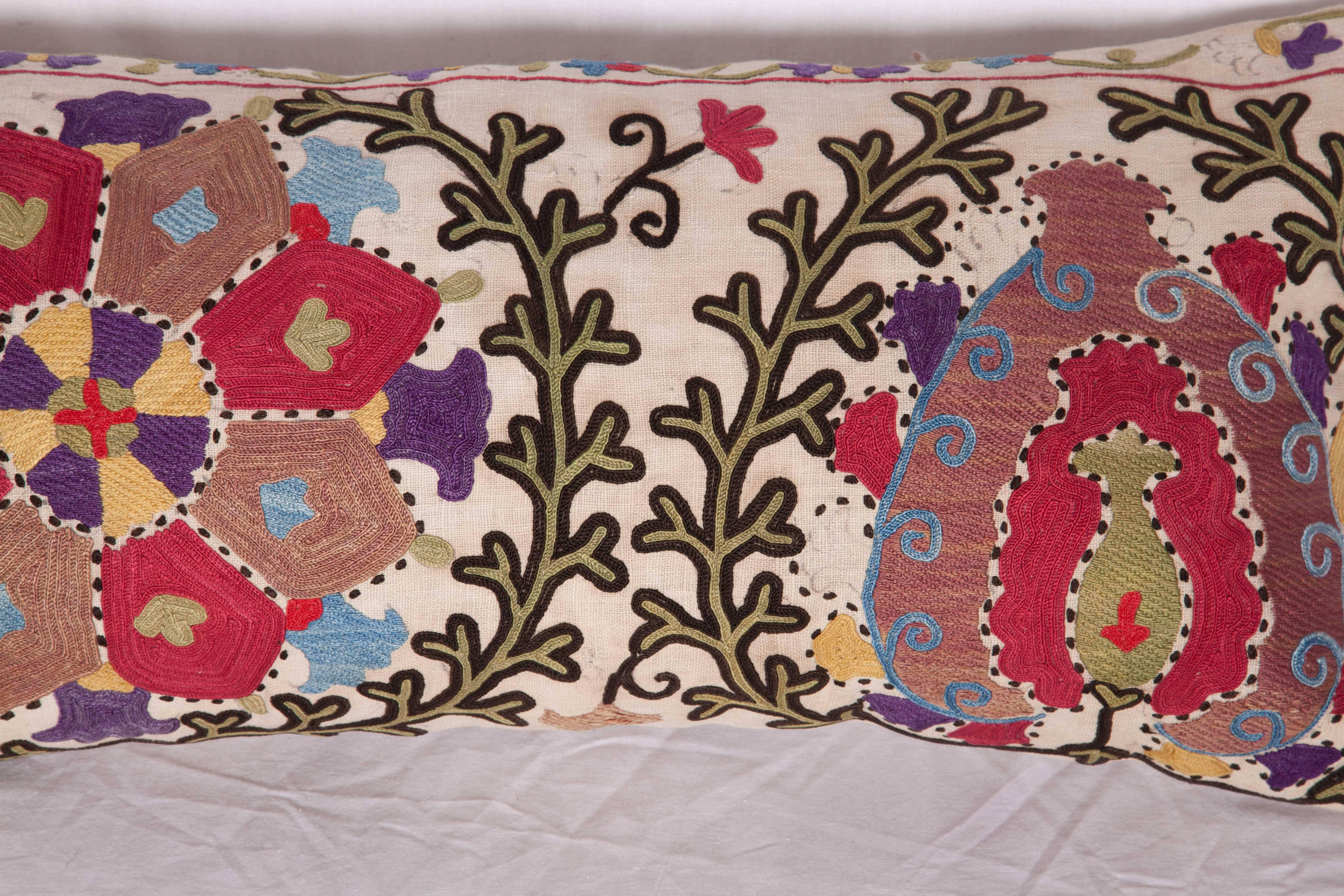 Hand-Woven Antique Pillow Made Out of a Late 19th Century, Uzbek Bukhara Suzani