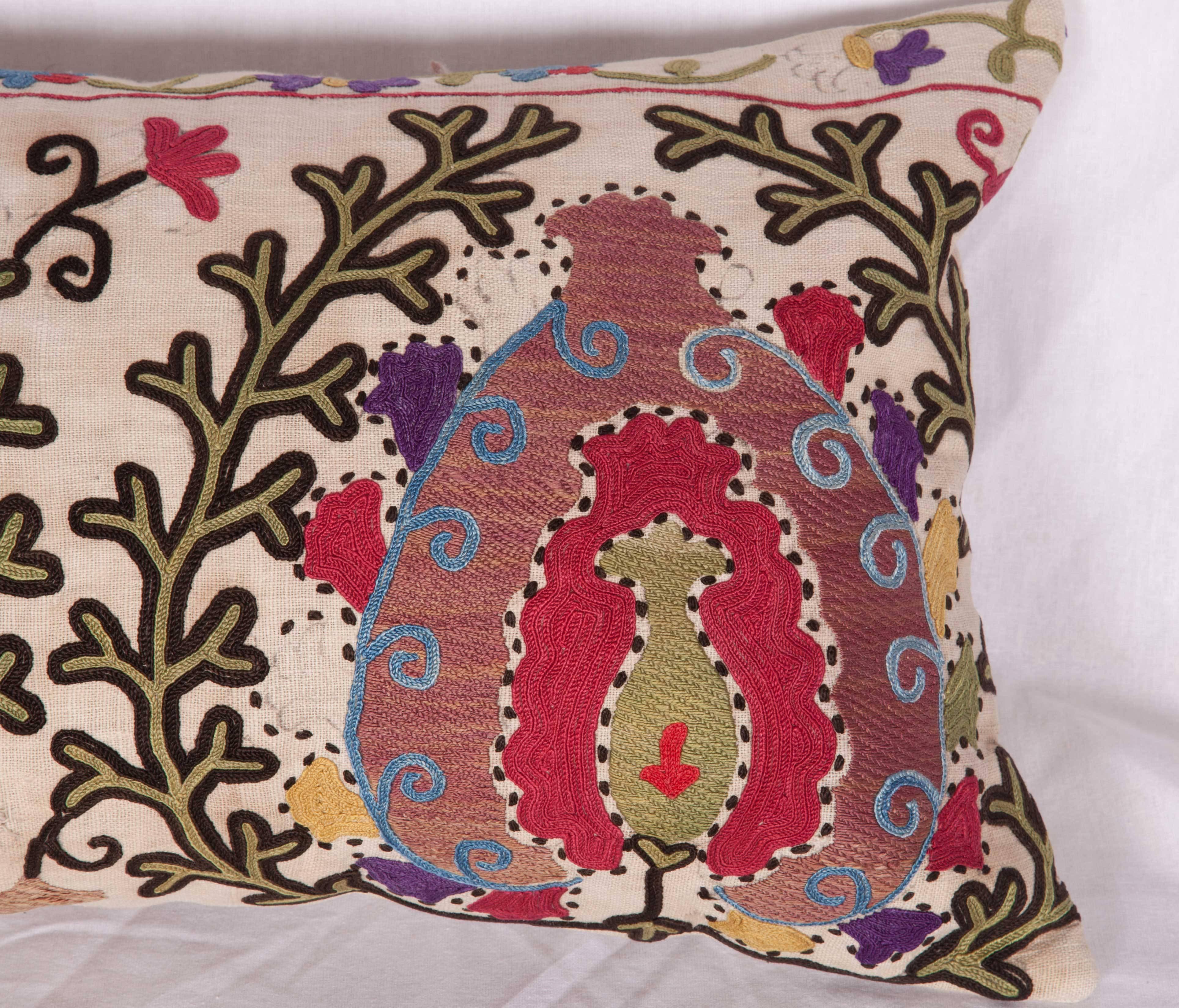 Antique Pillow Made Out of a Late 19th Century, Uzbek Bukhara Suzani In Good Condition In Istanbul, TR
