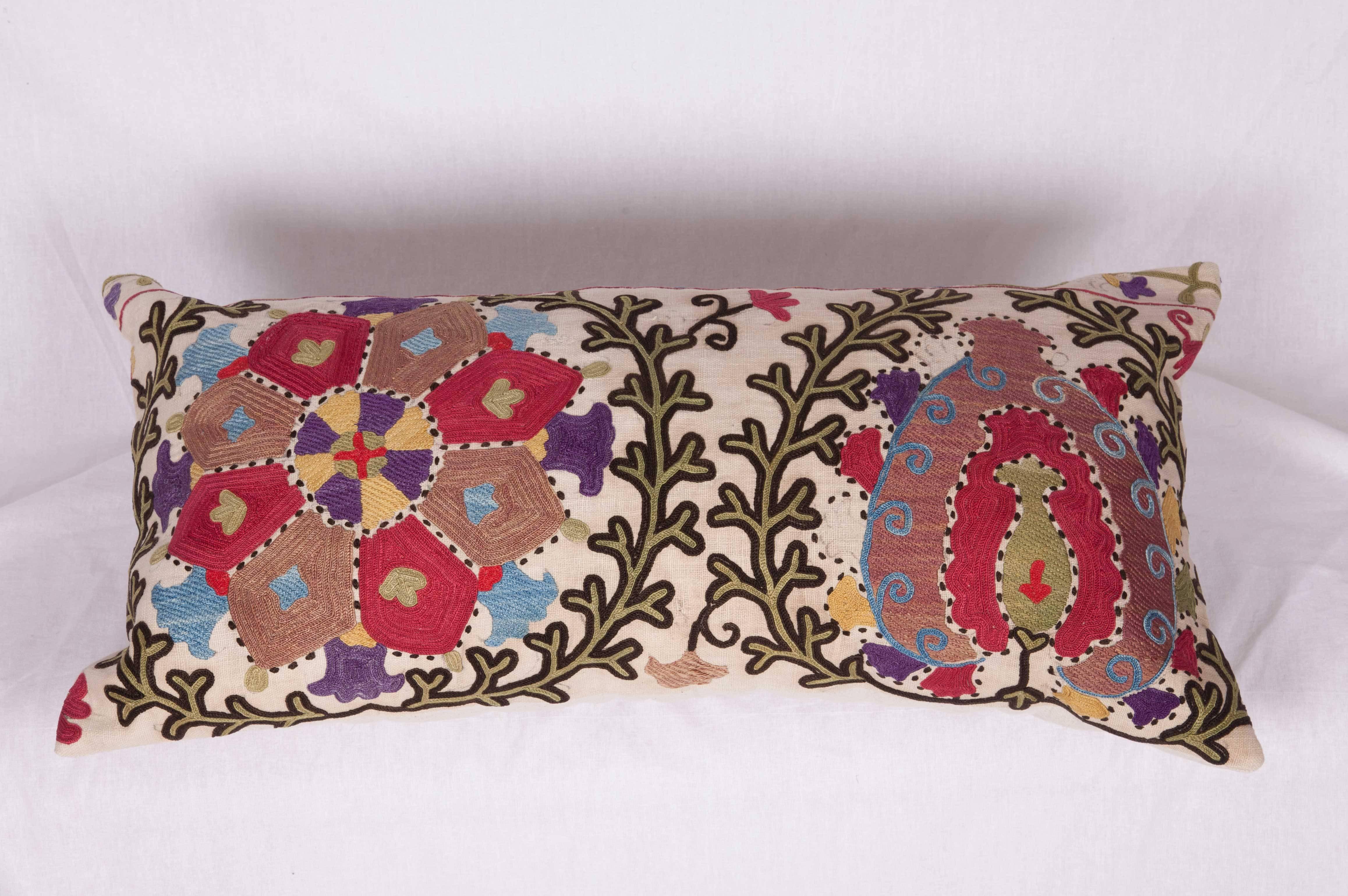 Antique Pillow Made Out of a Late 19th Century, Uzbek Bukhara Suzani 1