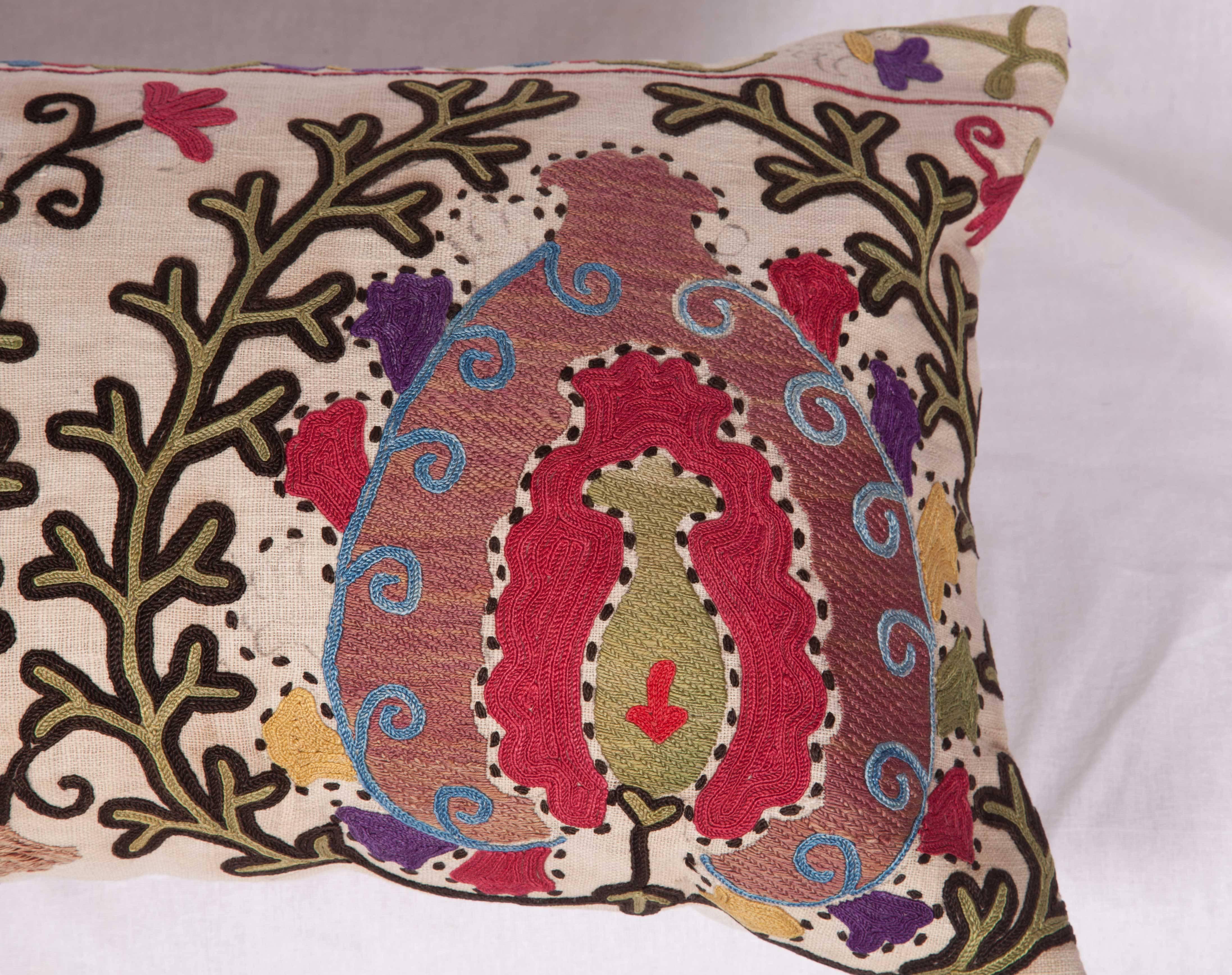 Antique Pillow Made Out of a Late 19th Century, Uzbek Bukhara Suzani 3