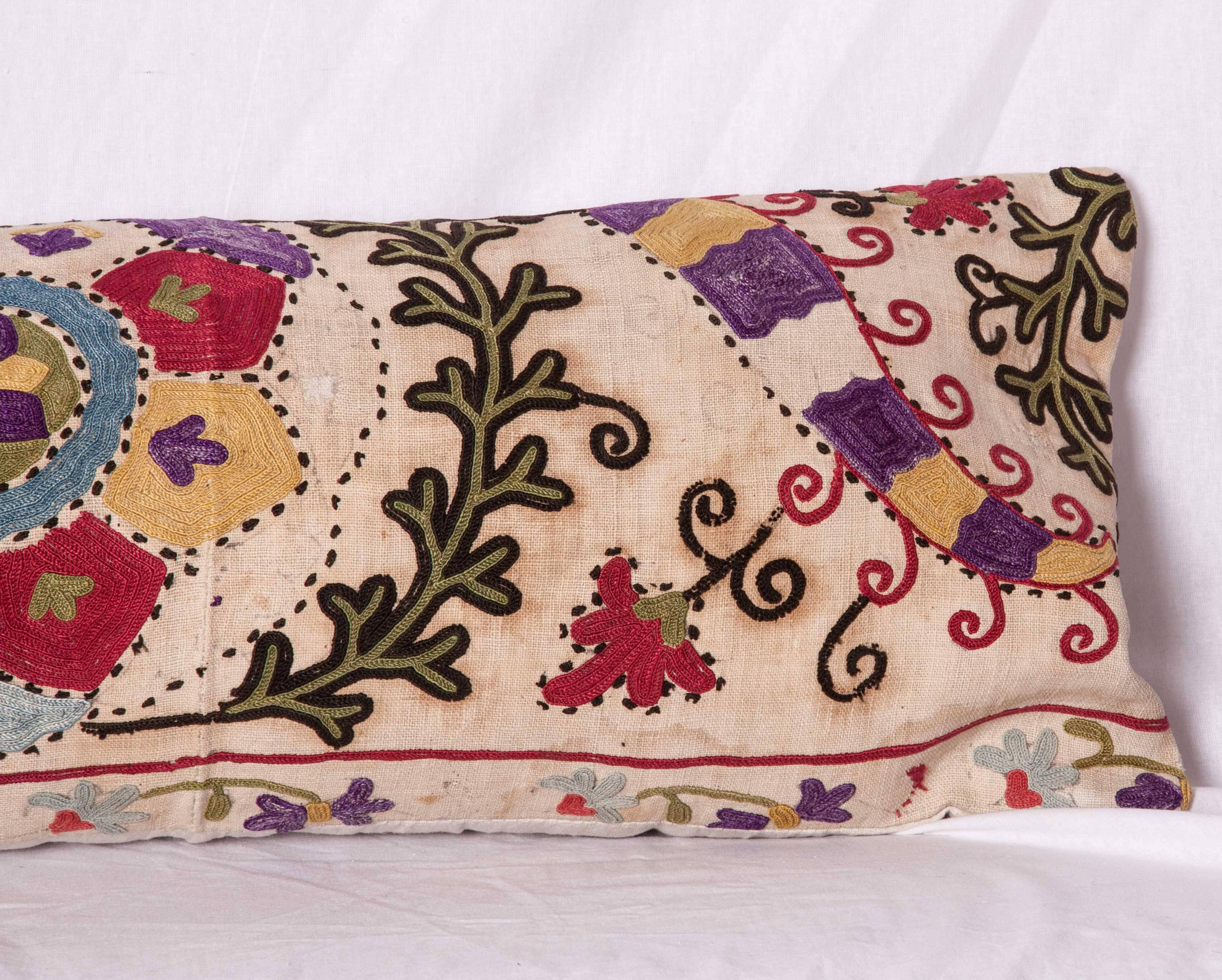 Antique Pillow Made Out of a Late19th Century, Uzbek Bukhara Suzani In Good Condition In Istanbul, TR
