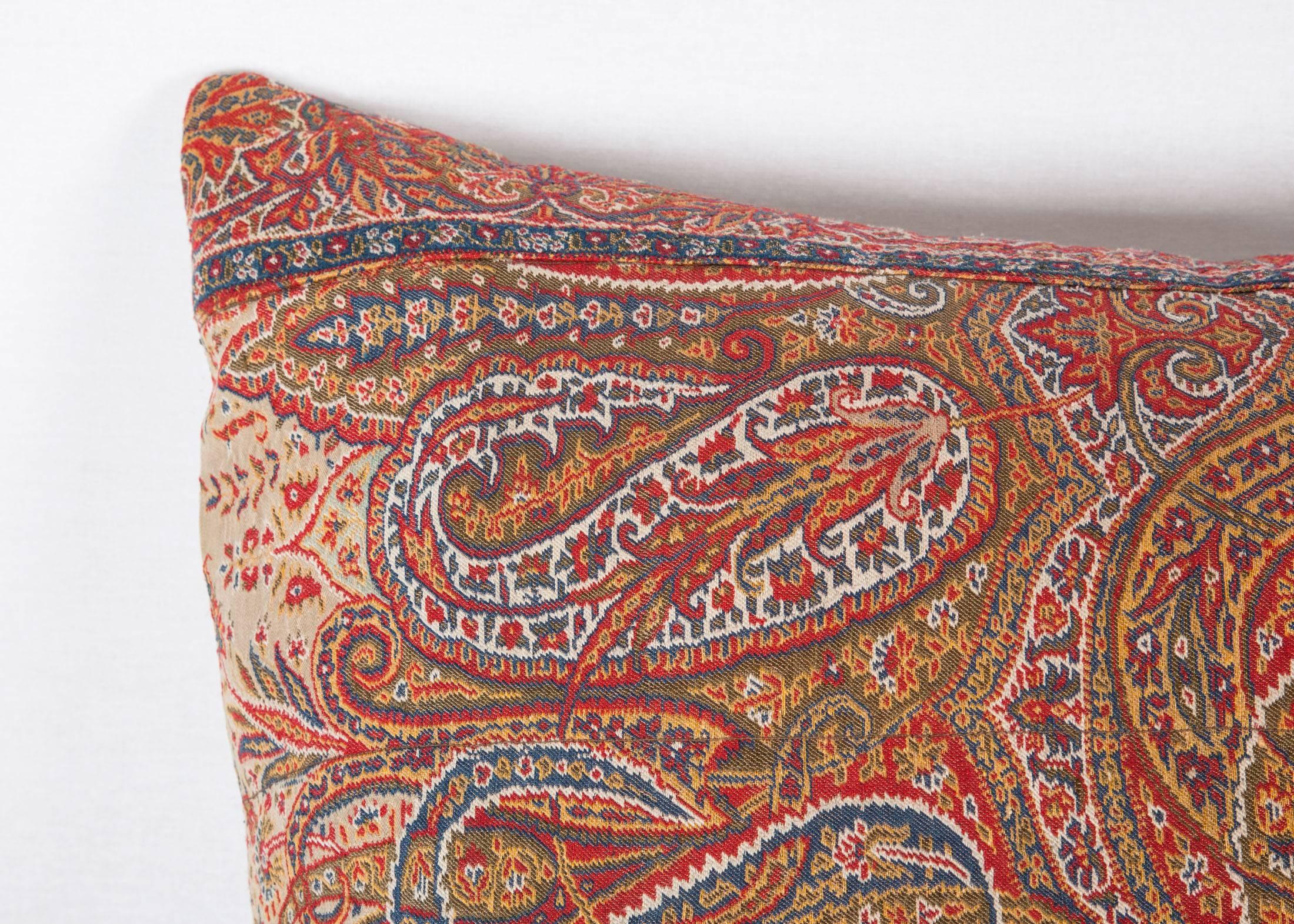 Islamic Early 19th Century Paisley Wool Pillow