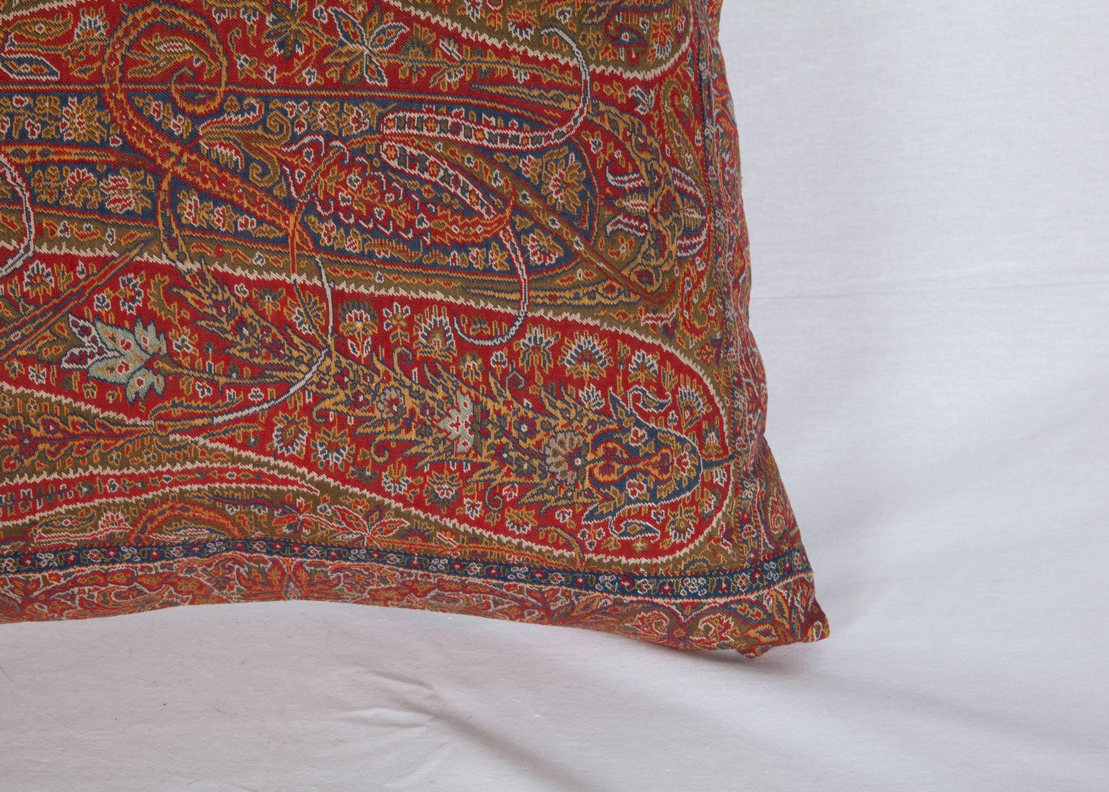 Early 19th Century Paisley Wool Pillow 1