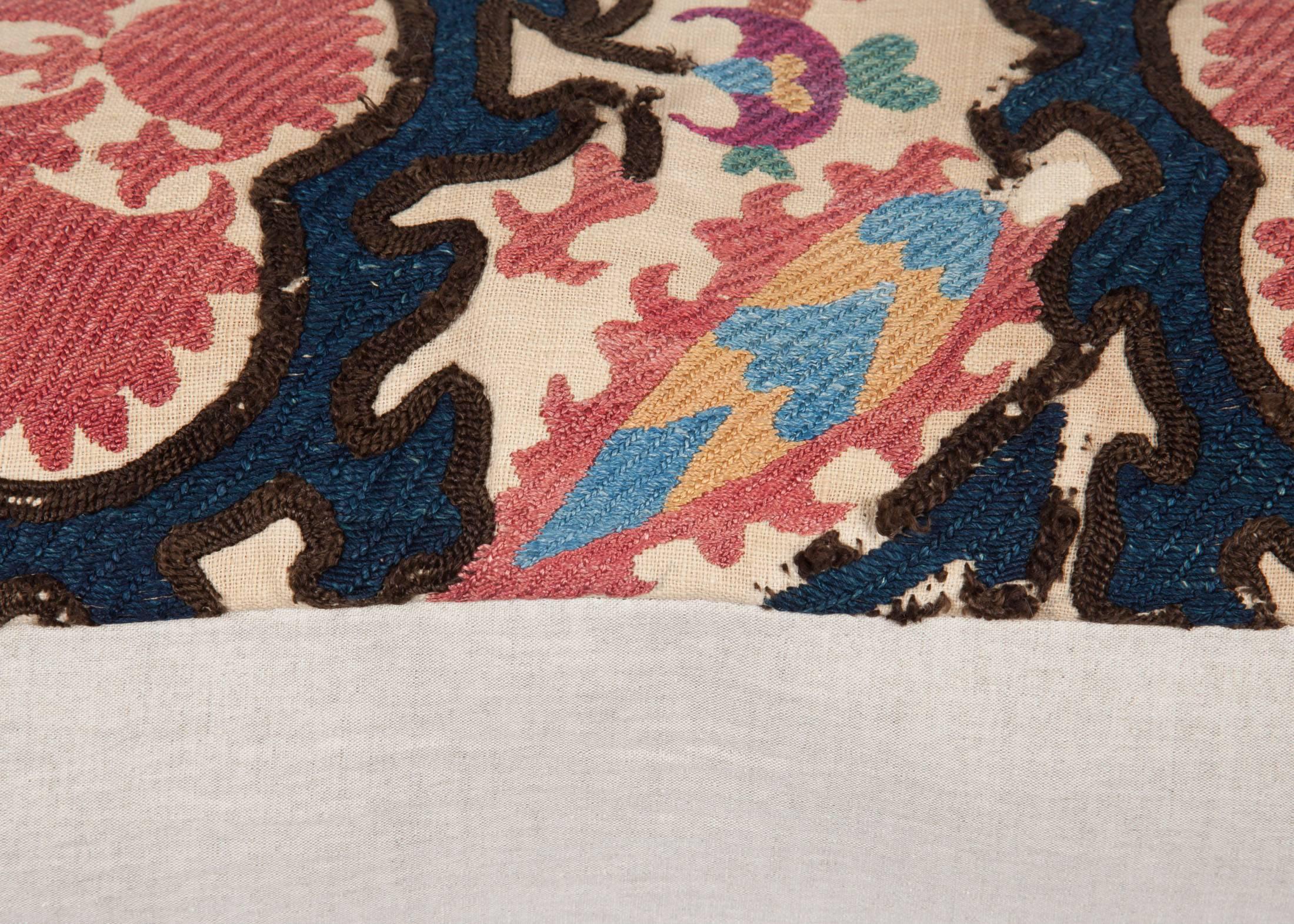 Cotton Late 19th Century Tadjik Suzani Pillow