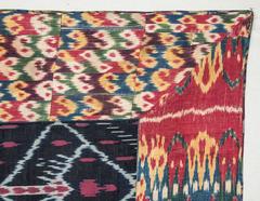 19th Century Uzbek Silk and Cotton (Silk Warp, Cotton Weft) Ikat Panel