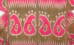 Late 19th Century, Pure Silk Uzbek Ikat Chapan
