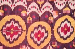 Late 19th-Early 20th Century Uzbek Pure Silk (Silk Warp and Weft) Ikat Panel