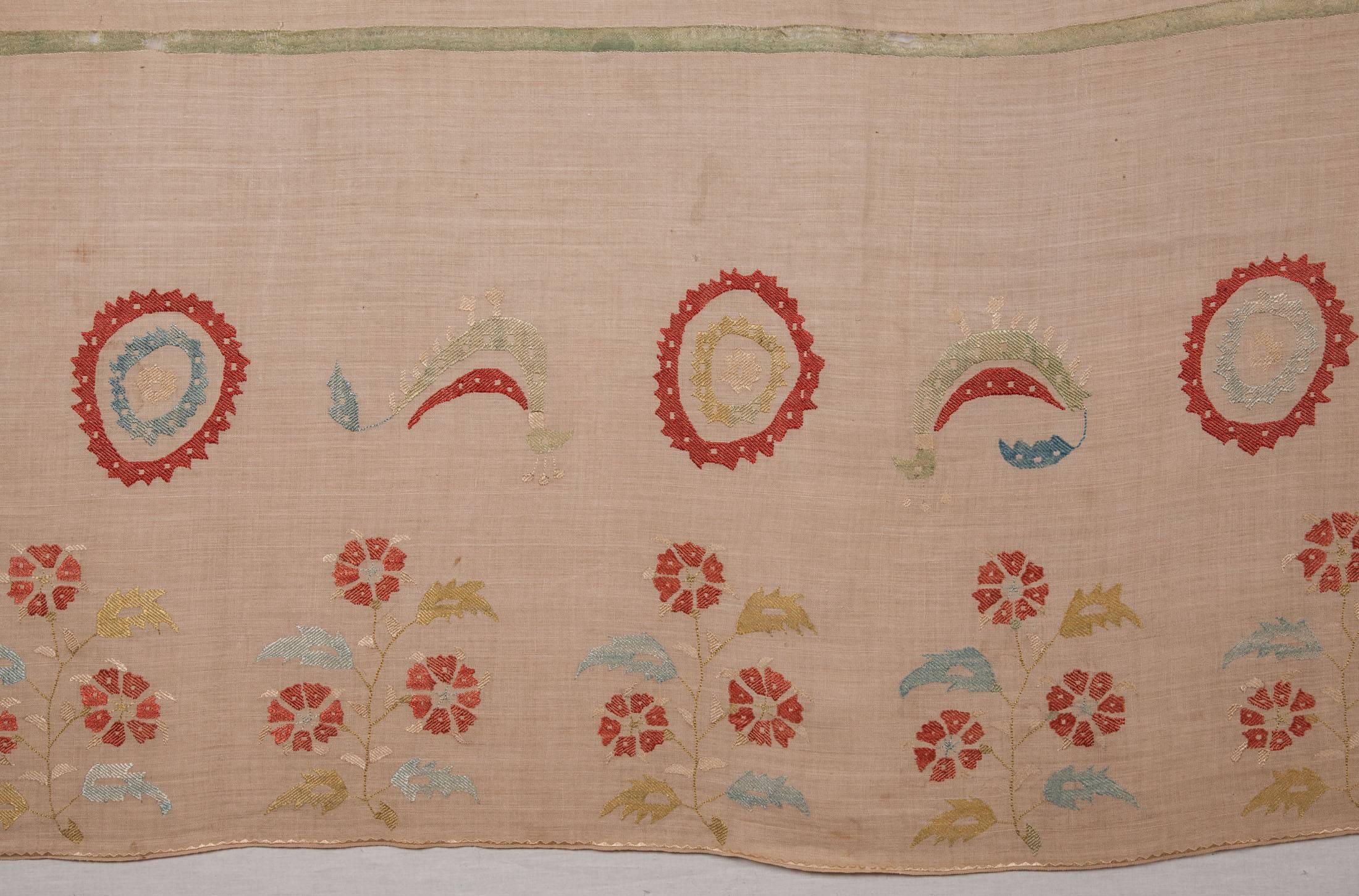 A rare item in pretty good condition in silk embroidery on silk background cloth with zoomorphic imagery.