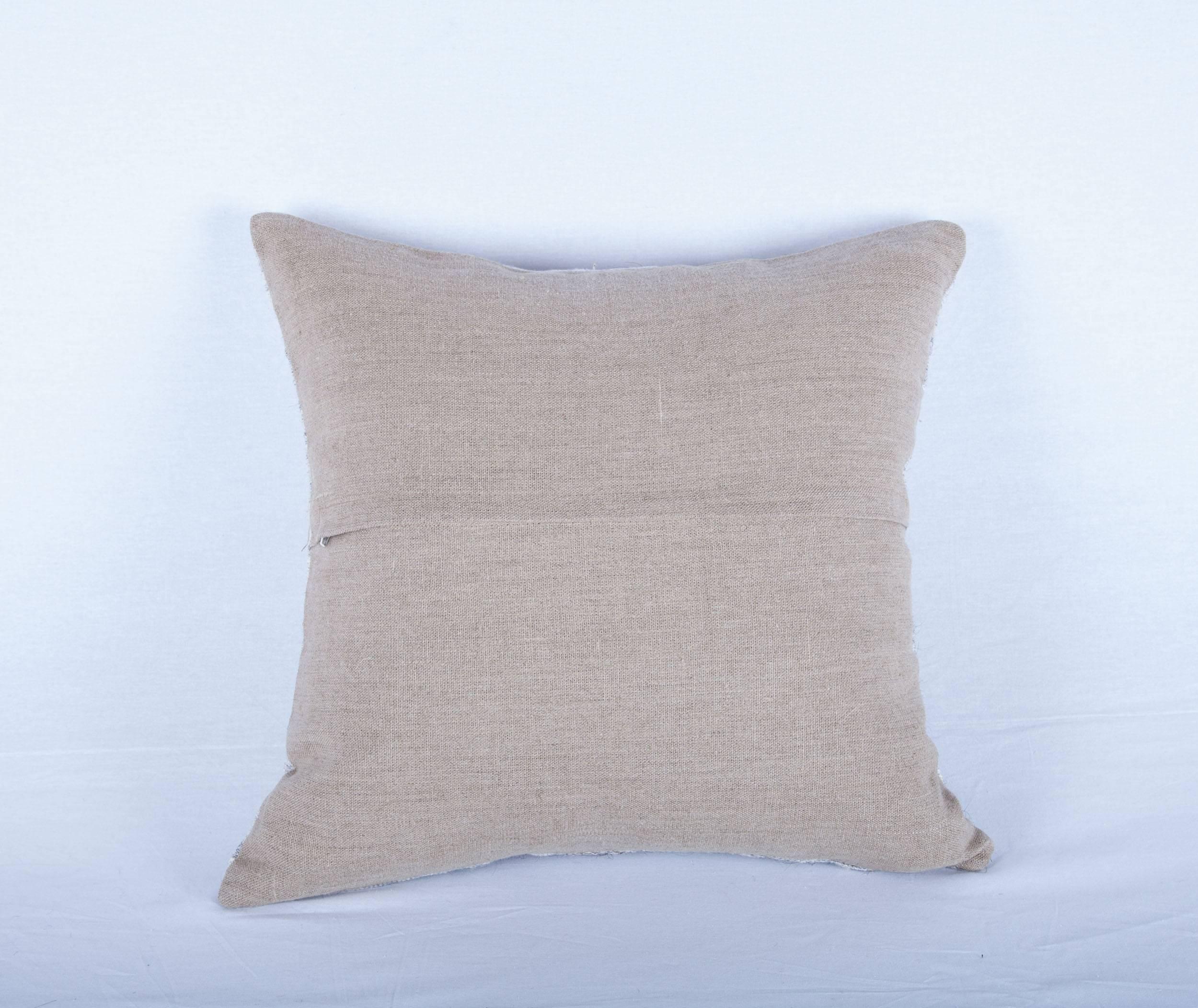 Cotton Pillow with a New Design on a Vintage Anatolian Nomadic Kilim, by Seref Ozen