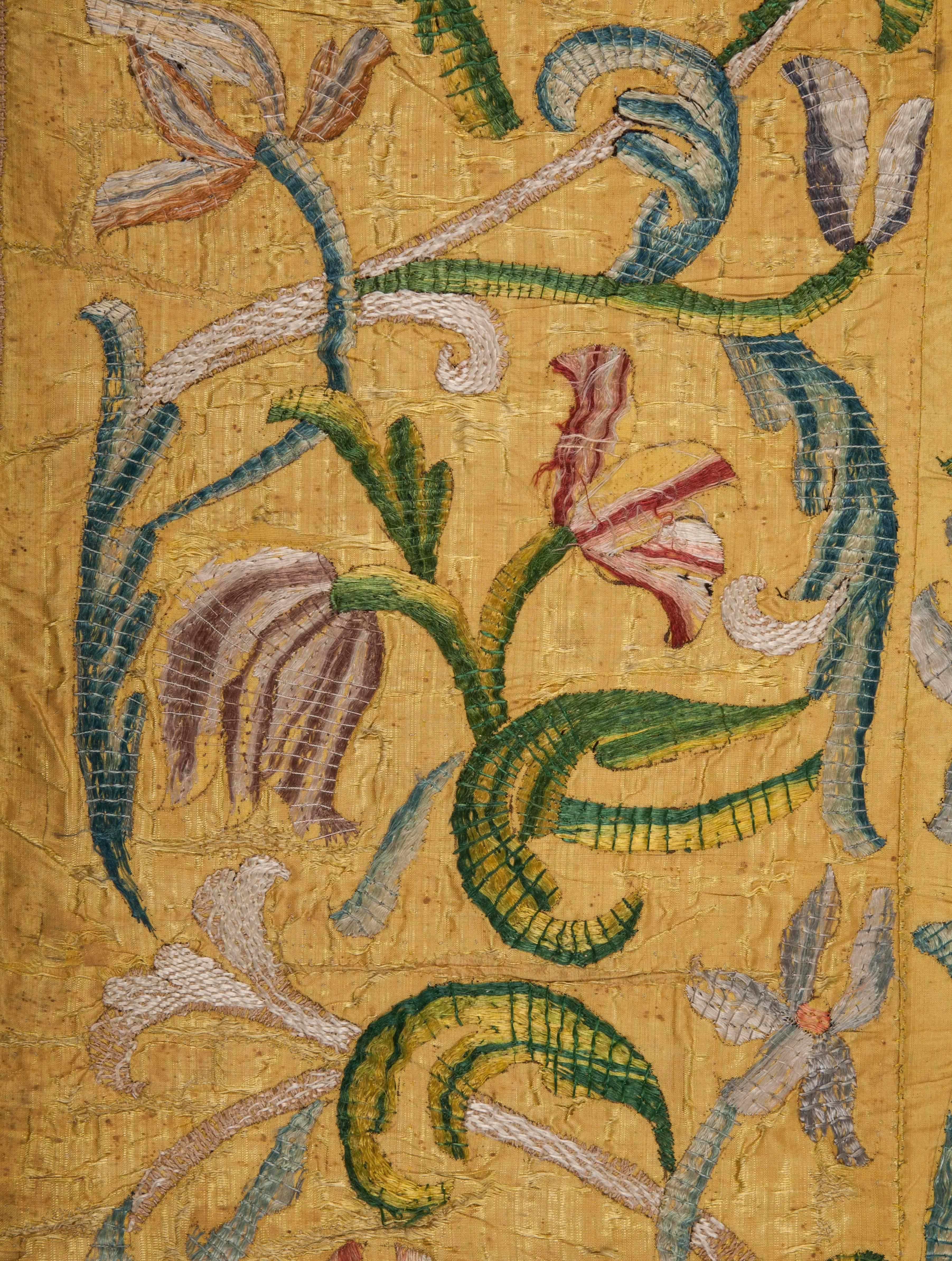 Embroidered 17th-18th Century Italian Silk Embroidery