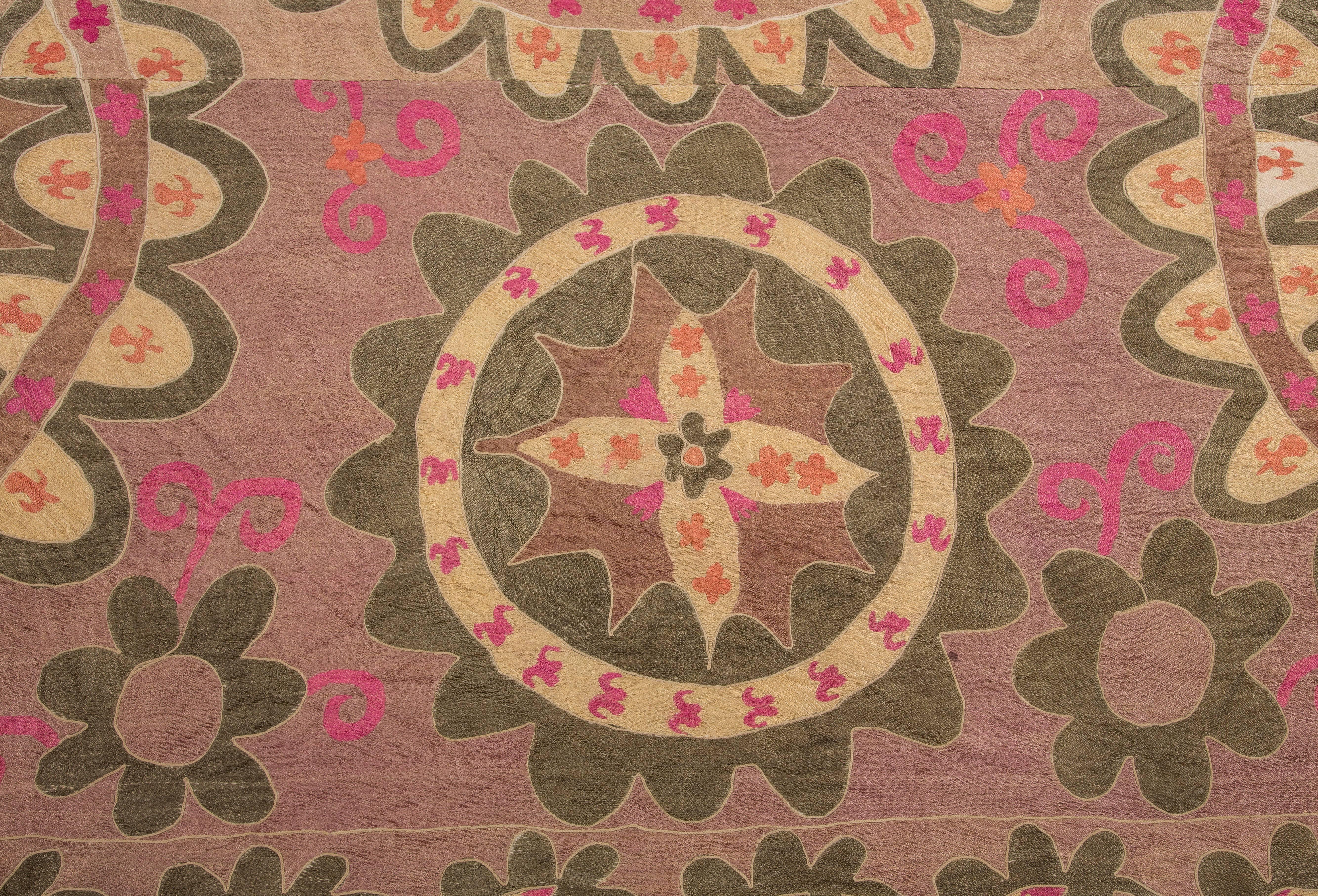 Cotton Early 20th Century Uzbek Pishkent All-Over Embroidered Suzani