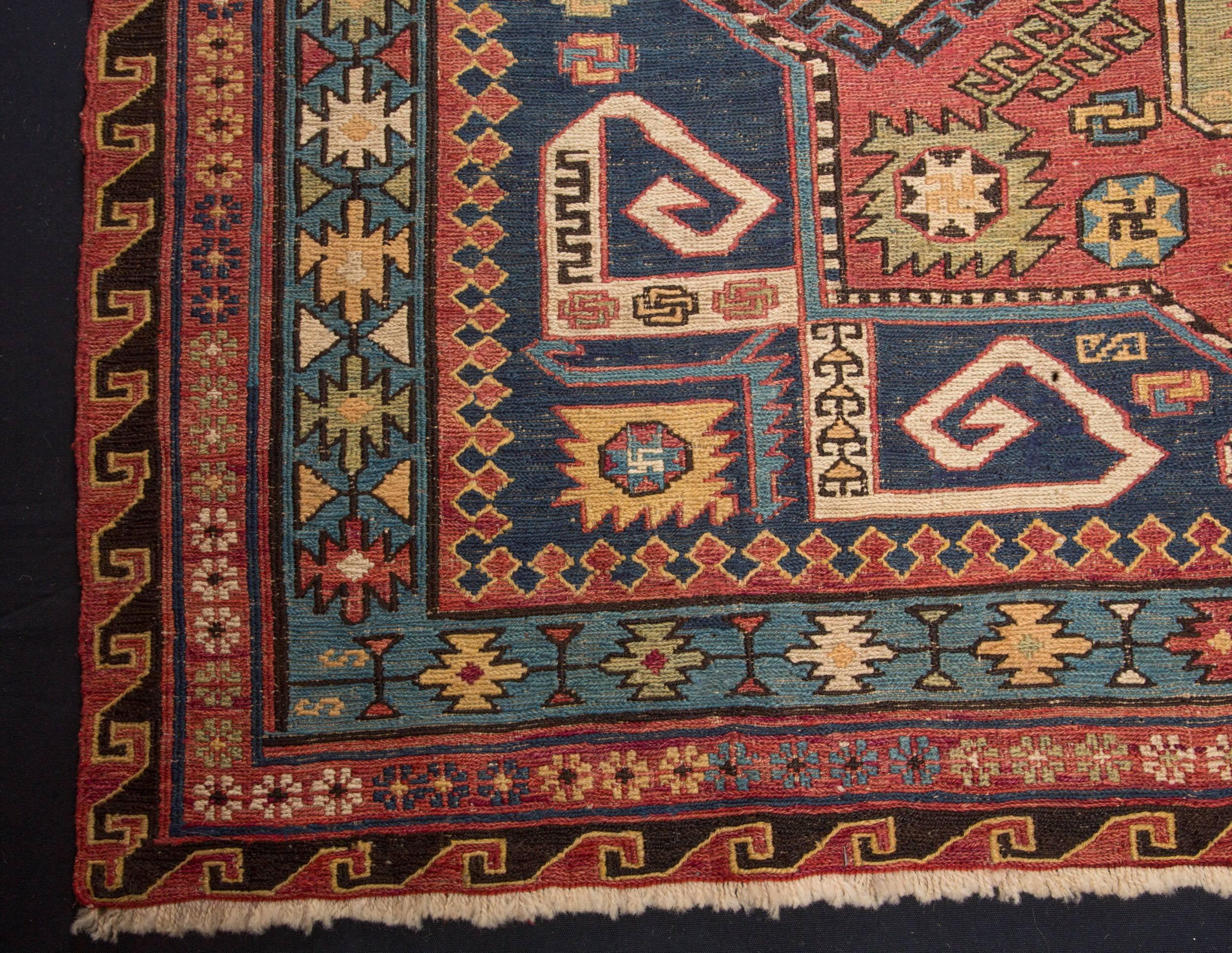 Late 19th to Early 20th Century Caucasian Sumak Rug 5'1'' x 13'0'' 1