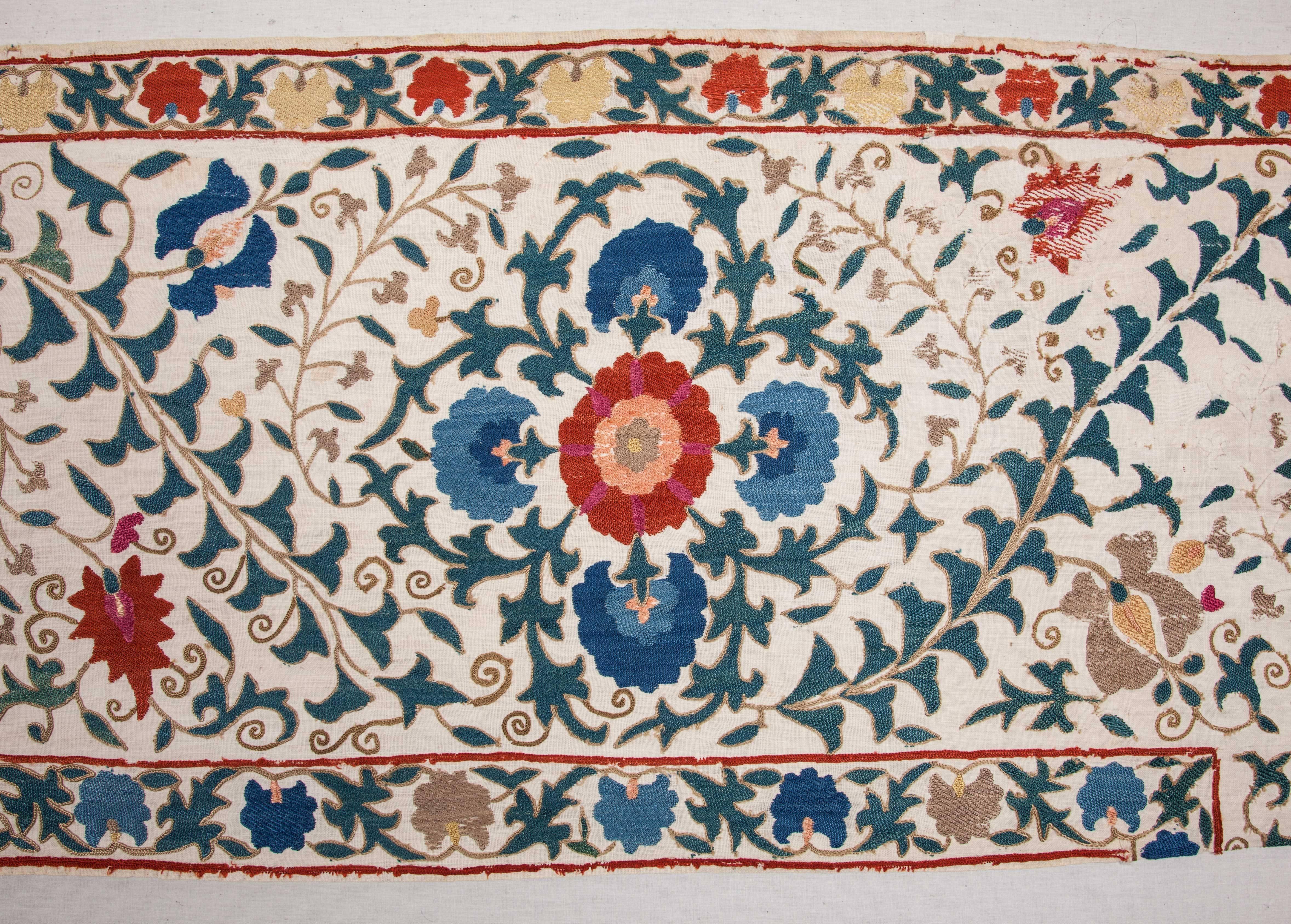 Mid-19th Century Uzbek Bukhara Suzani Border 4