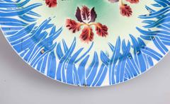 Early 20th Century Kuznetsov Ceramic Plate Glazed with Spray Floral Design