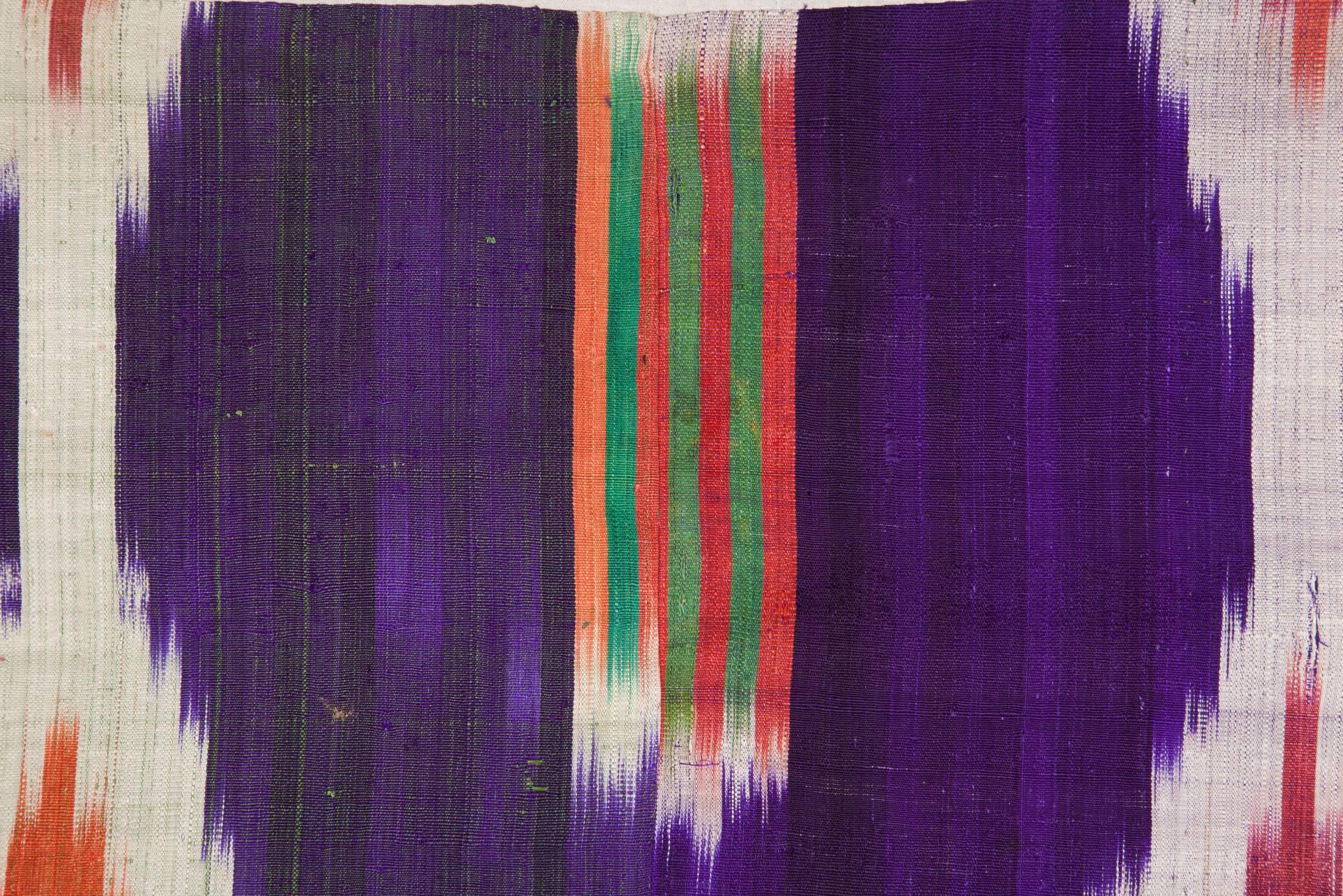 Uzbek Early 20th Century Ikat Fragment, Backed on Linen 2'9'' x 3'0''