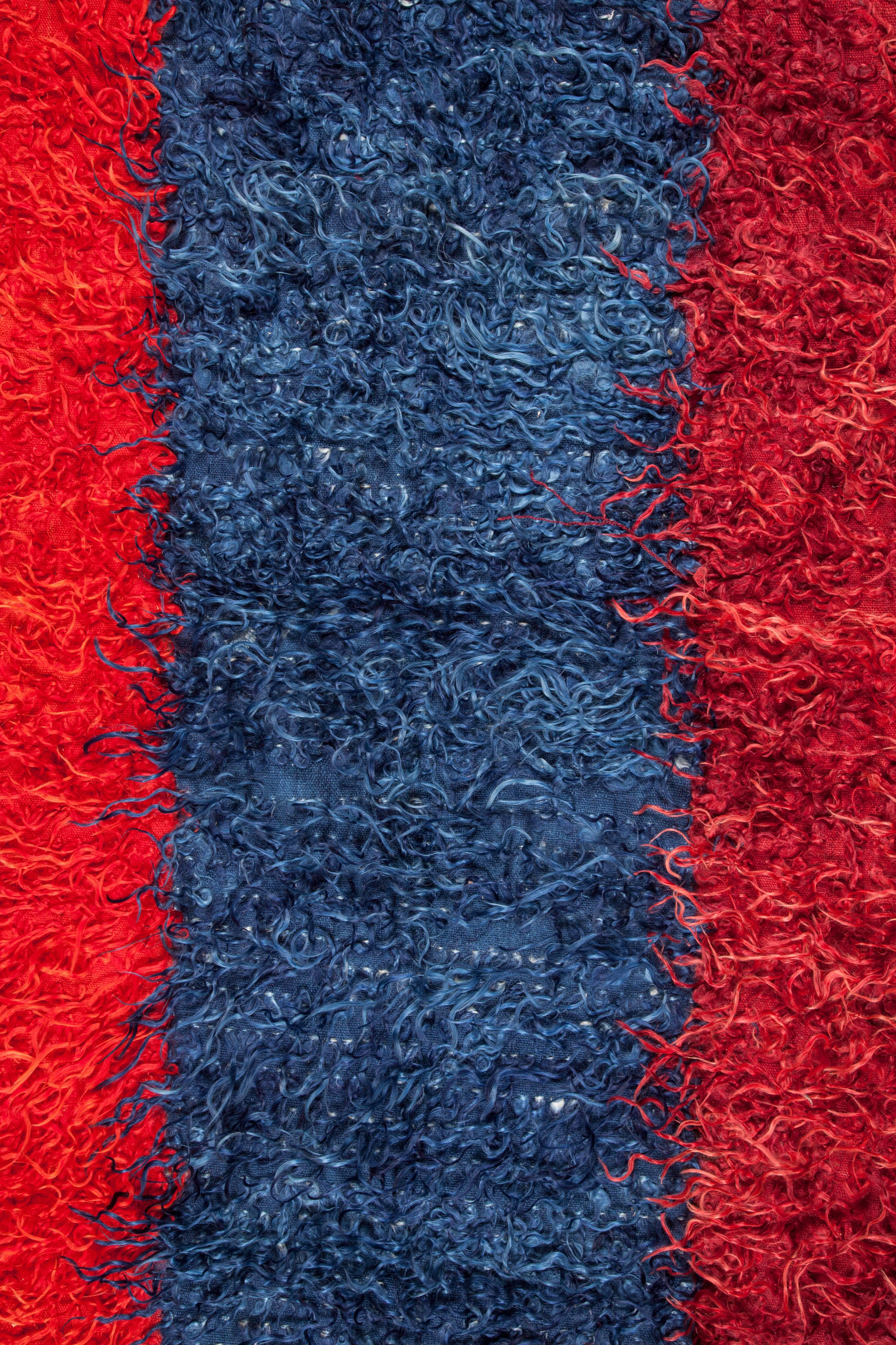 Filikli Rugs are iconic weavings by the nomads of Central Anatolia. Usually sheeps wool is used for the background warp and weft structure and the knots are of angora. These are colourful, silky nomadic weavings mainly made for the families’