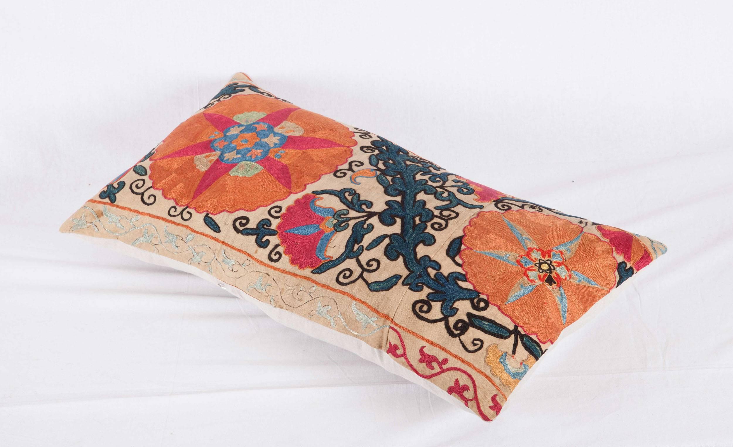 Pillow Fashioned from an Antique 19th Century Uzbek Suzani 1