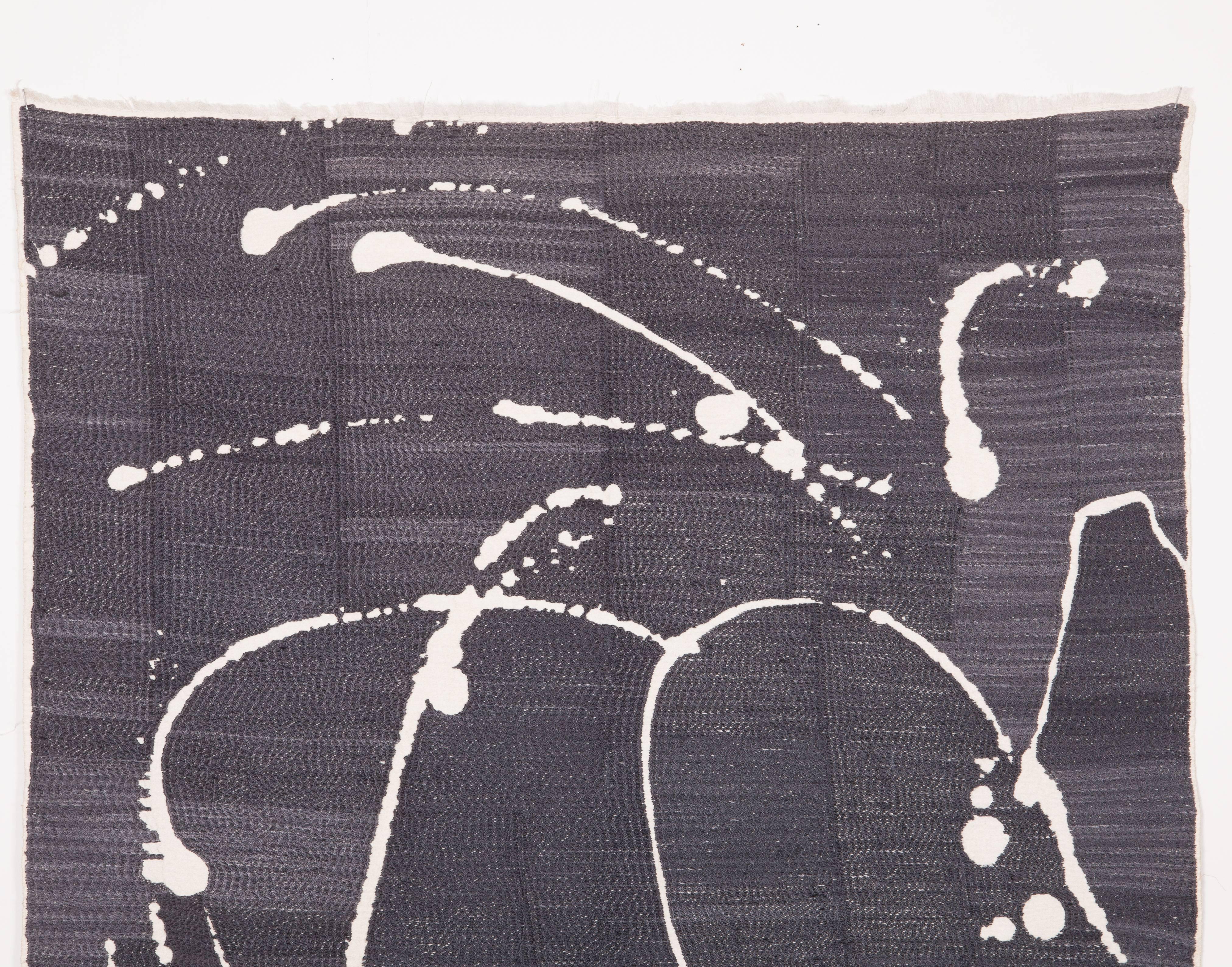 Silk embroidery on silk canvas, 2007. 

Mike Berg.
CV.
(b. 1956 Portland, Oregon USA).
Lives and works in Istanbul, Turkey and New York, NY.
Education.
1971 BA University of Washington, Seattle 1972 BFA, Fort Wright College, Spokane,