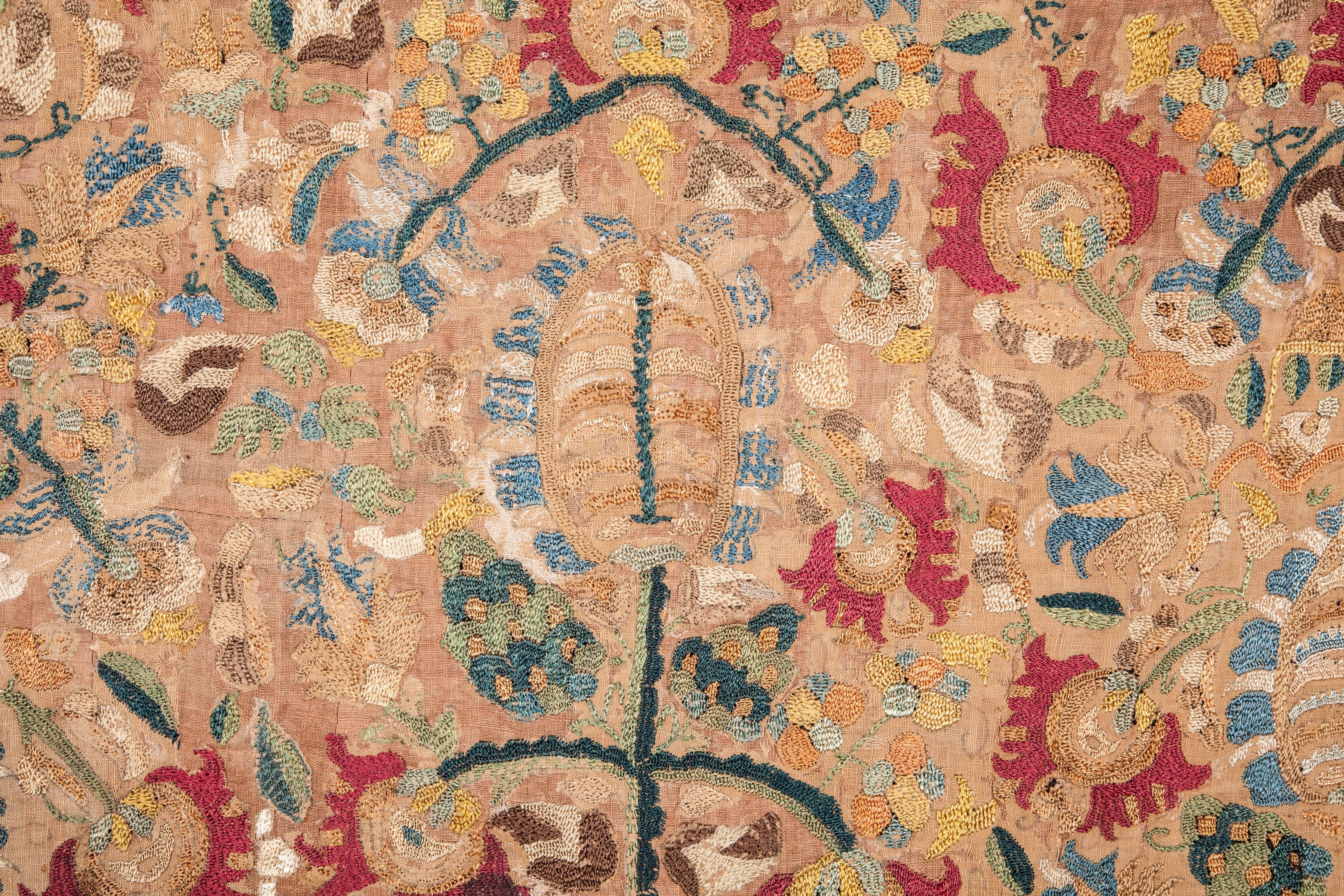 Cotton 18th Century Greek Island Embroidery in Silk