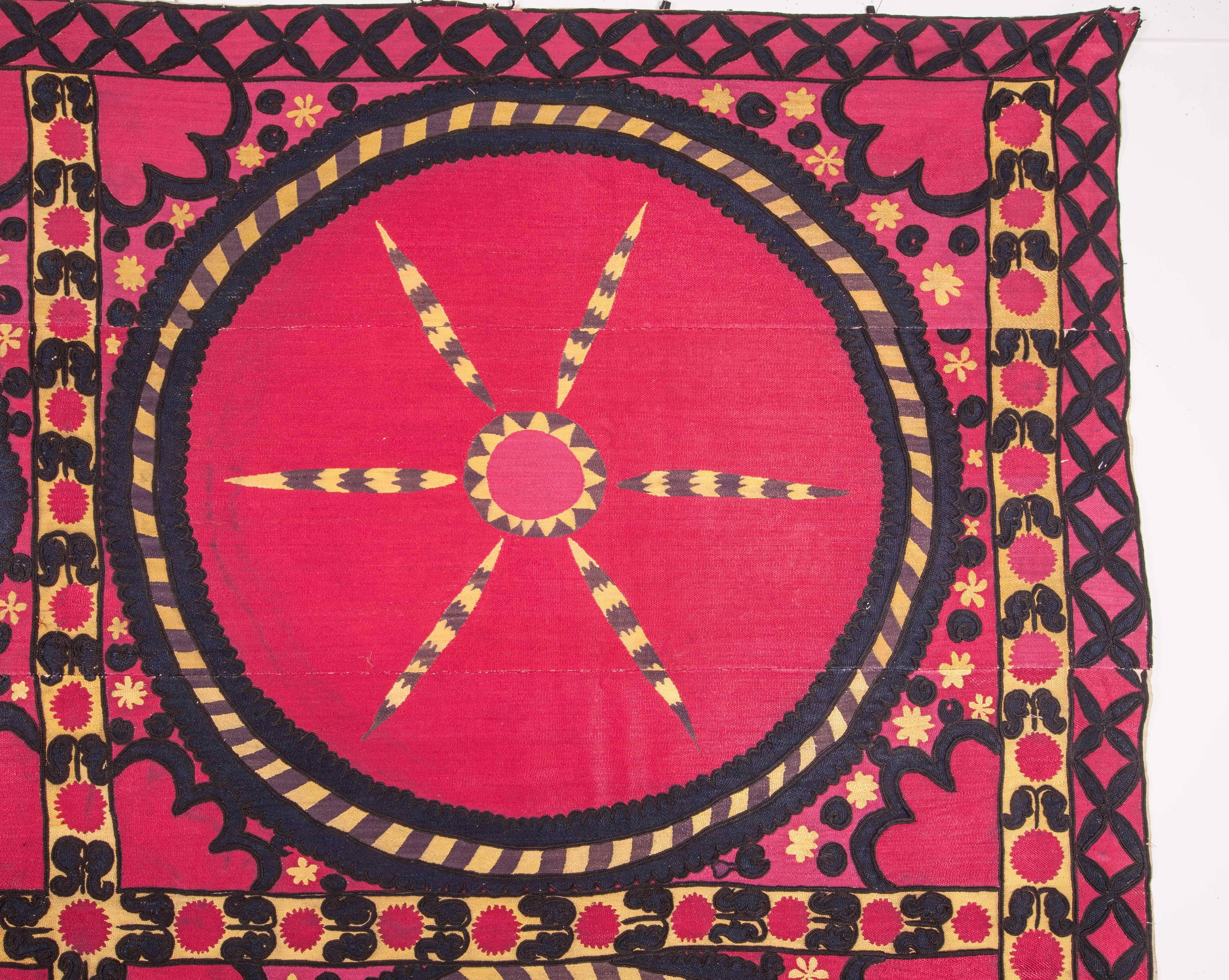 Late 19th Century Tashkent, Uzbekistan Overall Embroidered Silk Suzani 2