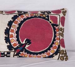 19th Century Suzani Pillow Fashioned from an Antique Uzbek Suzani Fragment