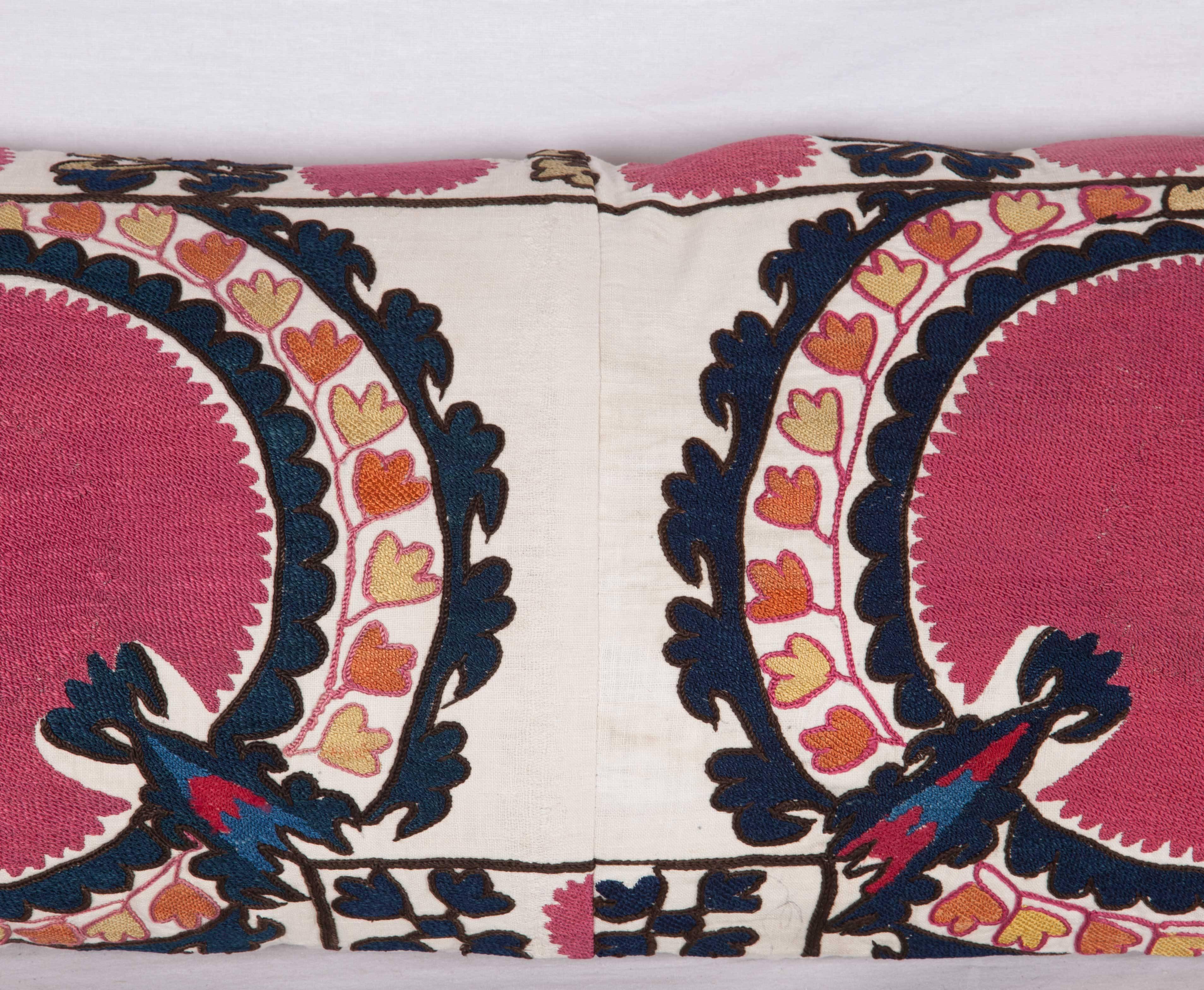 19th Century Suzani Pillow Fashioned from an Antique Uzbek Suzani Fragment In Good Condition In Istanbul, TR