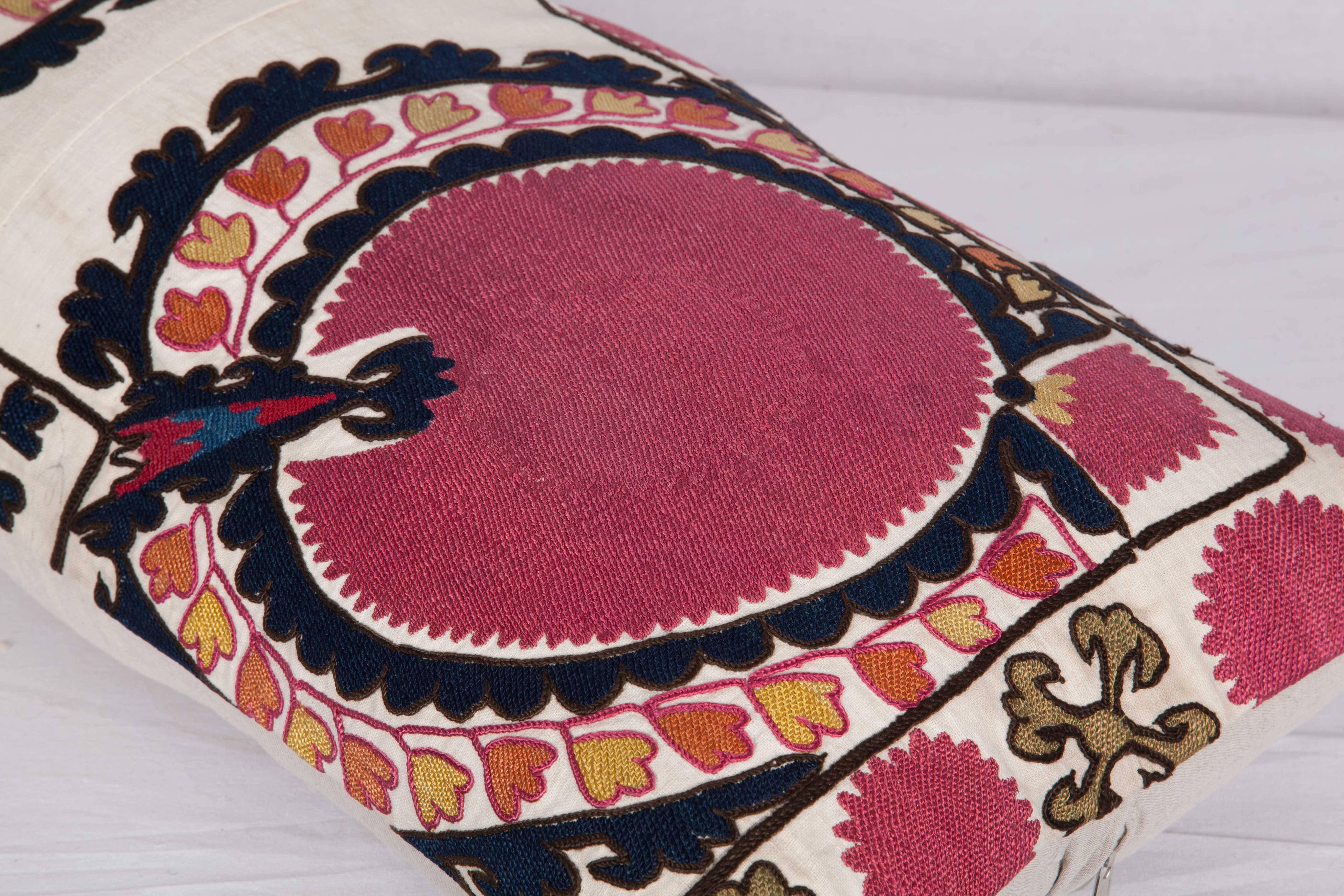 19th Century Suzani Pillow Fashioned from an Antique Uzbek Suzani Fragment 1