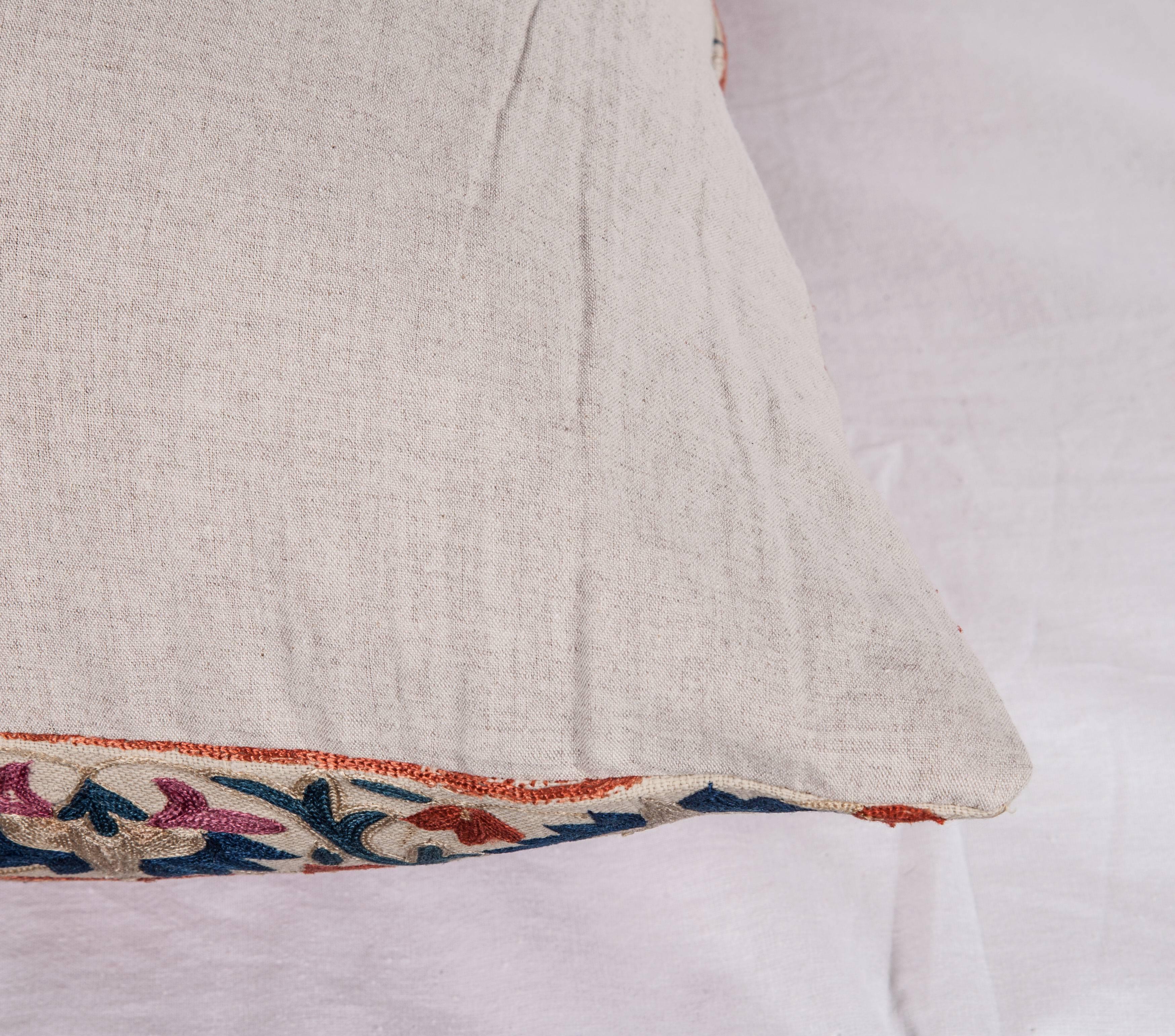 Mid-19th Century Suzani Pillow Fashioned from an Antique Uzbek Suzani Fragment 1