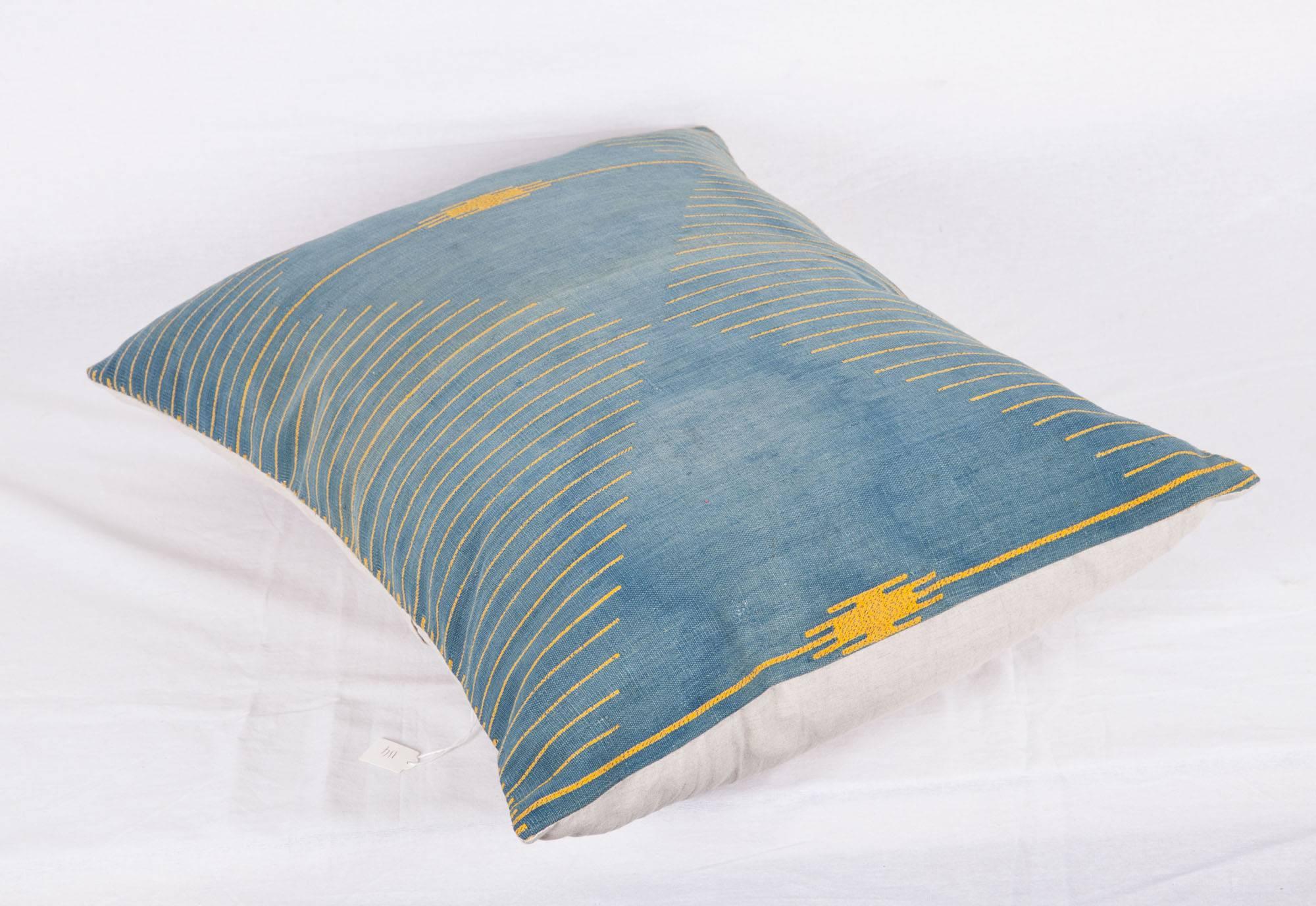Early 20th Century Antique Middle Eastern Textile Fragment Fashioned Pillow In Good Condition In Istanbul, TR
