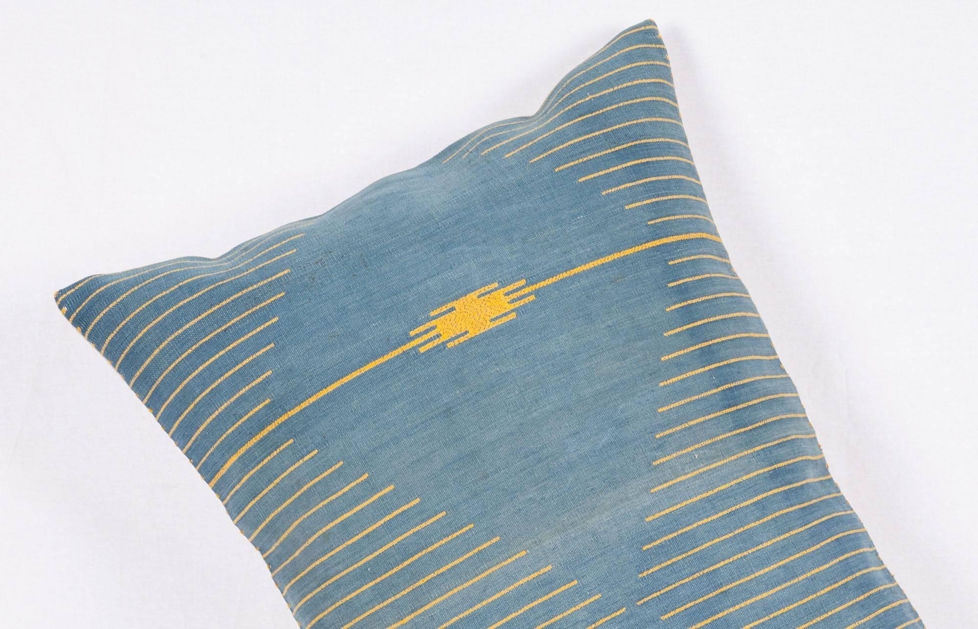 Cotton Early 20th Century Antique Middle Eastern Textile Fragment Fashioned Pillow