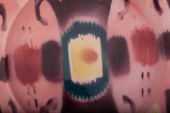 Early 20th Century Kuznetsov Ceramic Plate, Glazed with Spray Ikat Design