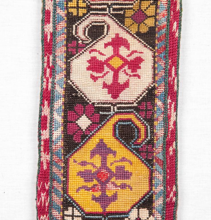 Antique Uzbek Lakai Tribe Silk Belt in Cross Stitch Embroidery Technique  For Sale at 1stDibs | cross stitch belt