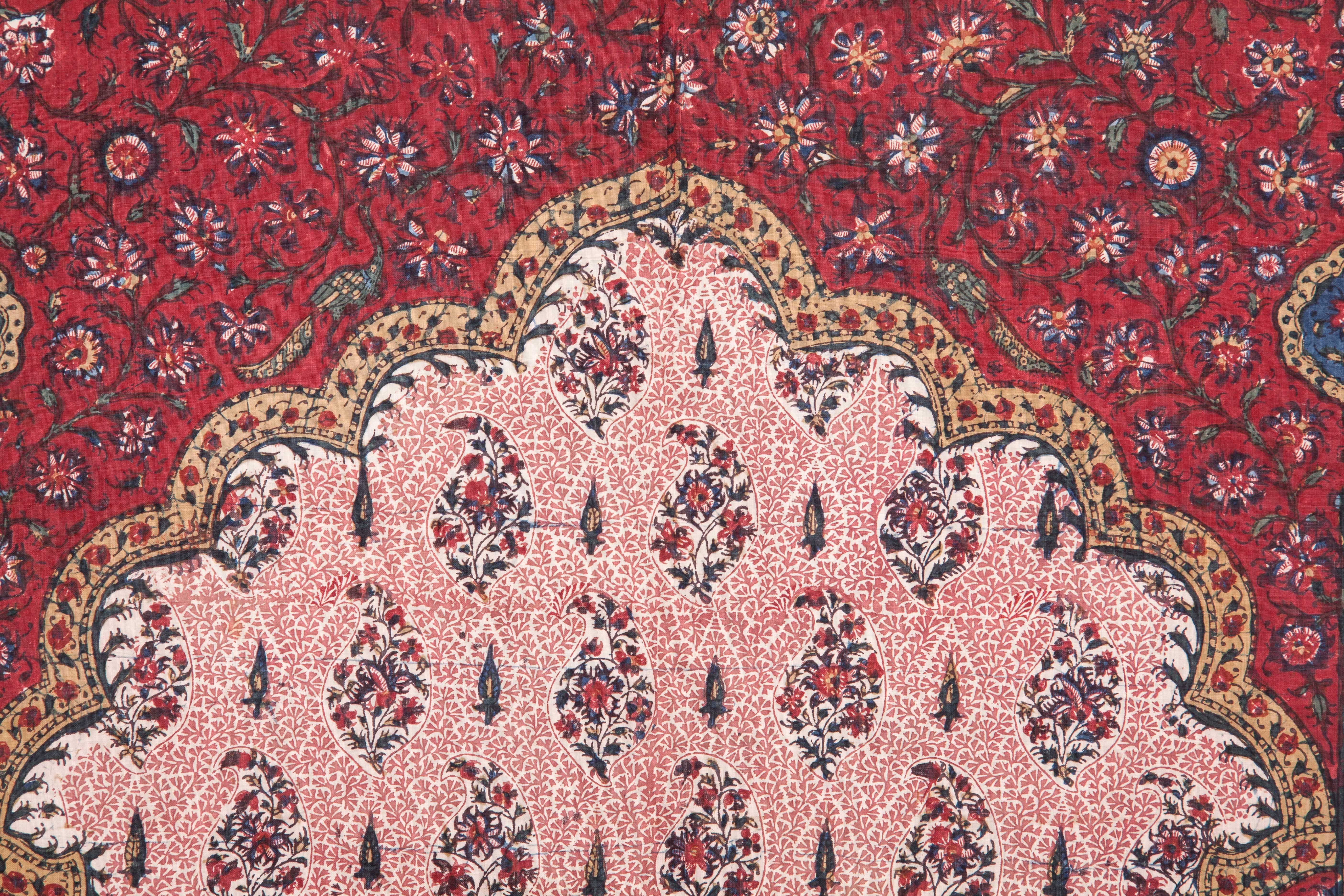 Painted 19th Century Indian Qalamkari Panel for Persian Market