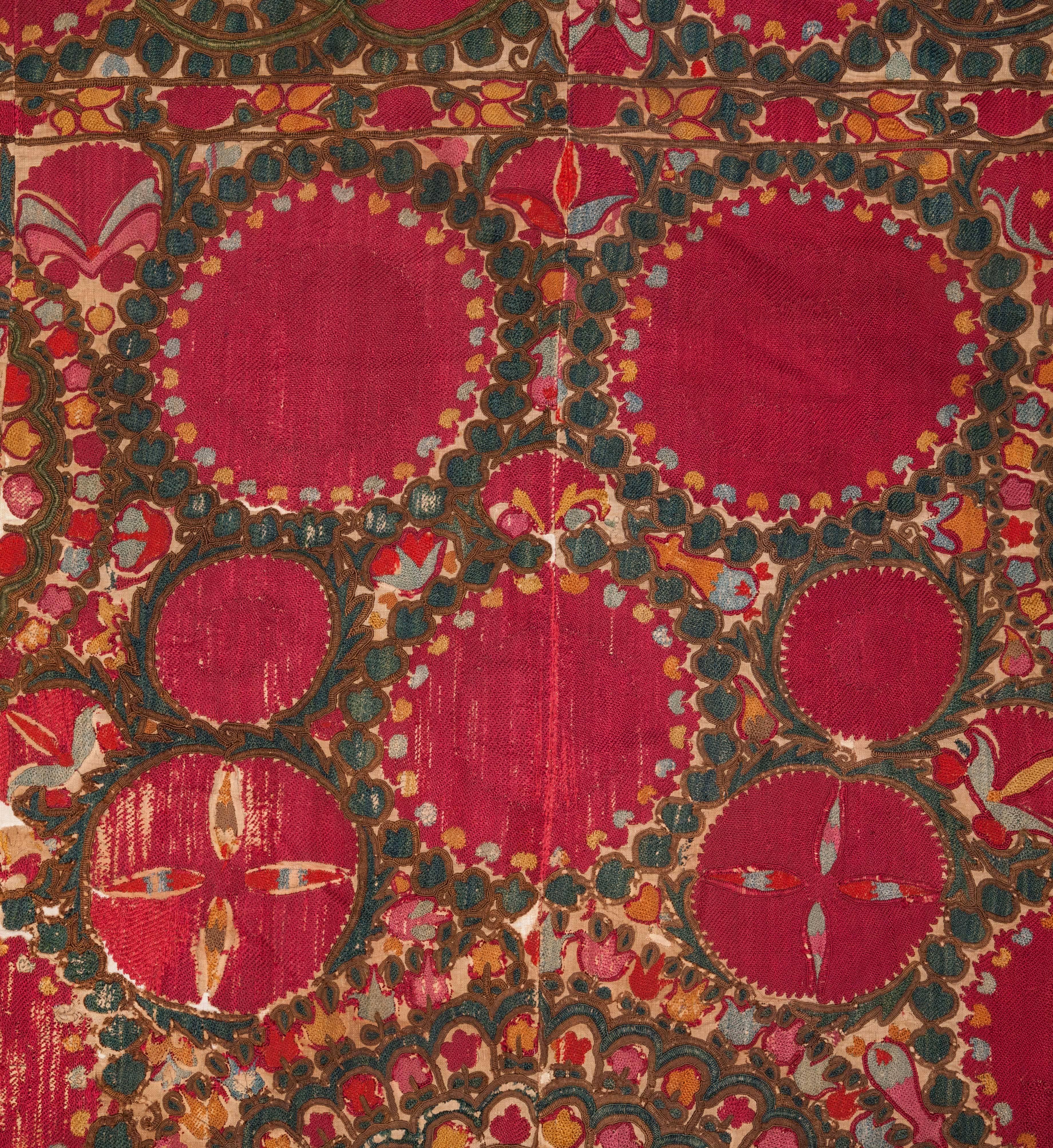 Embroidered 19th Century Antique Uzbek Tashkent Suzani