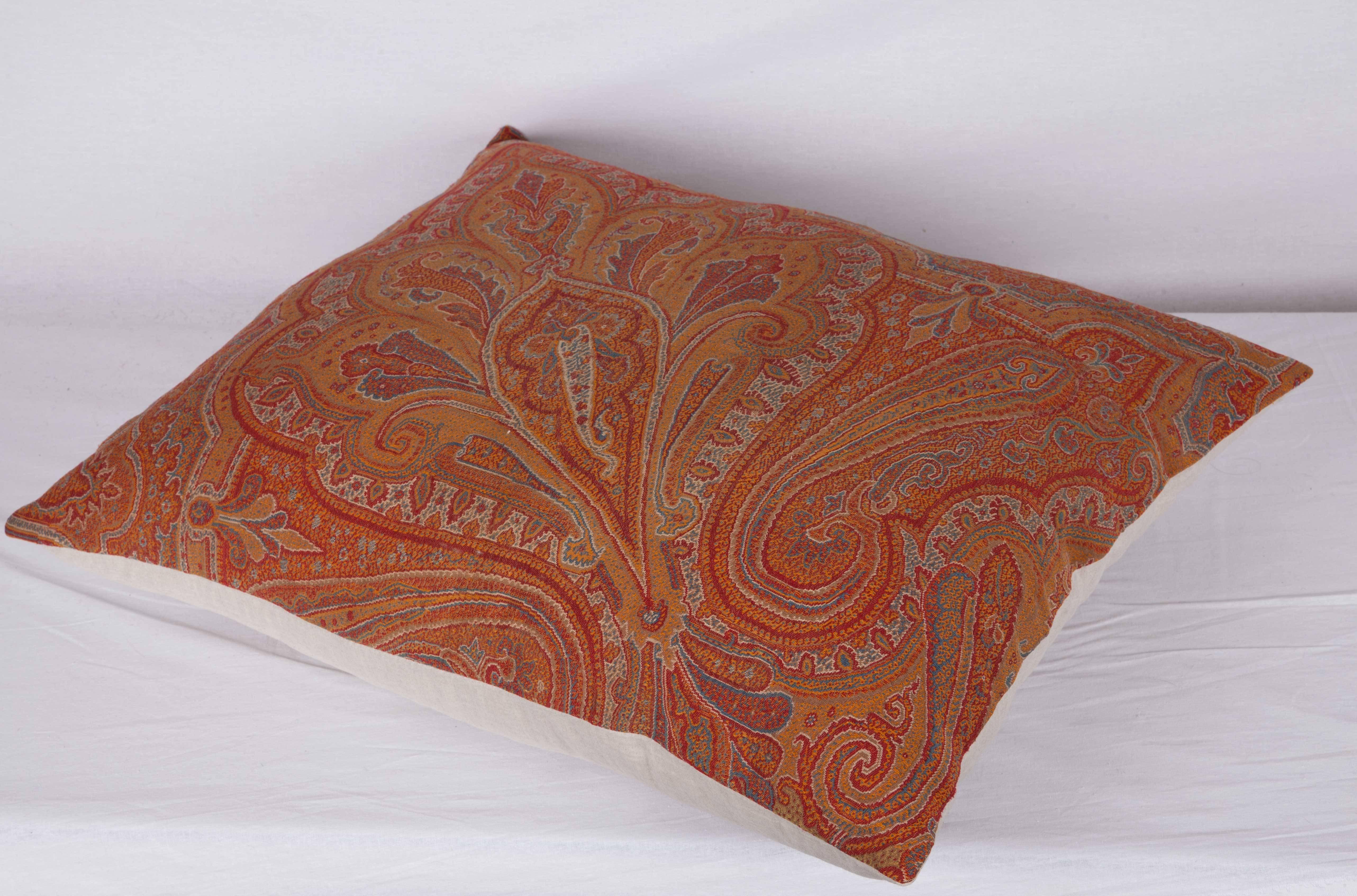 Woven 19th Century Paisley Wool Pillow