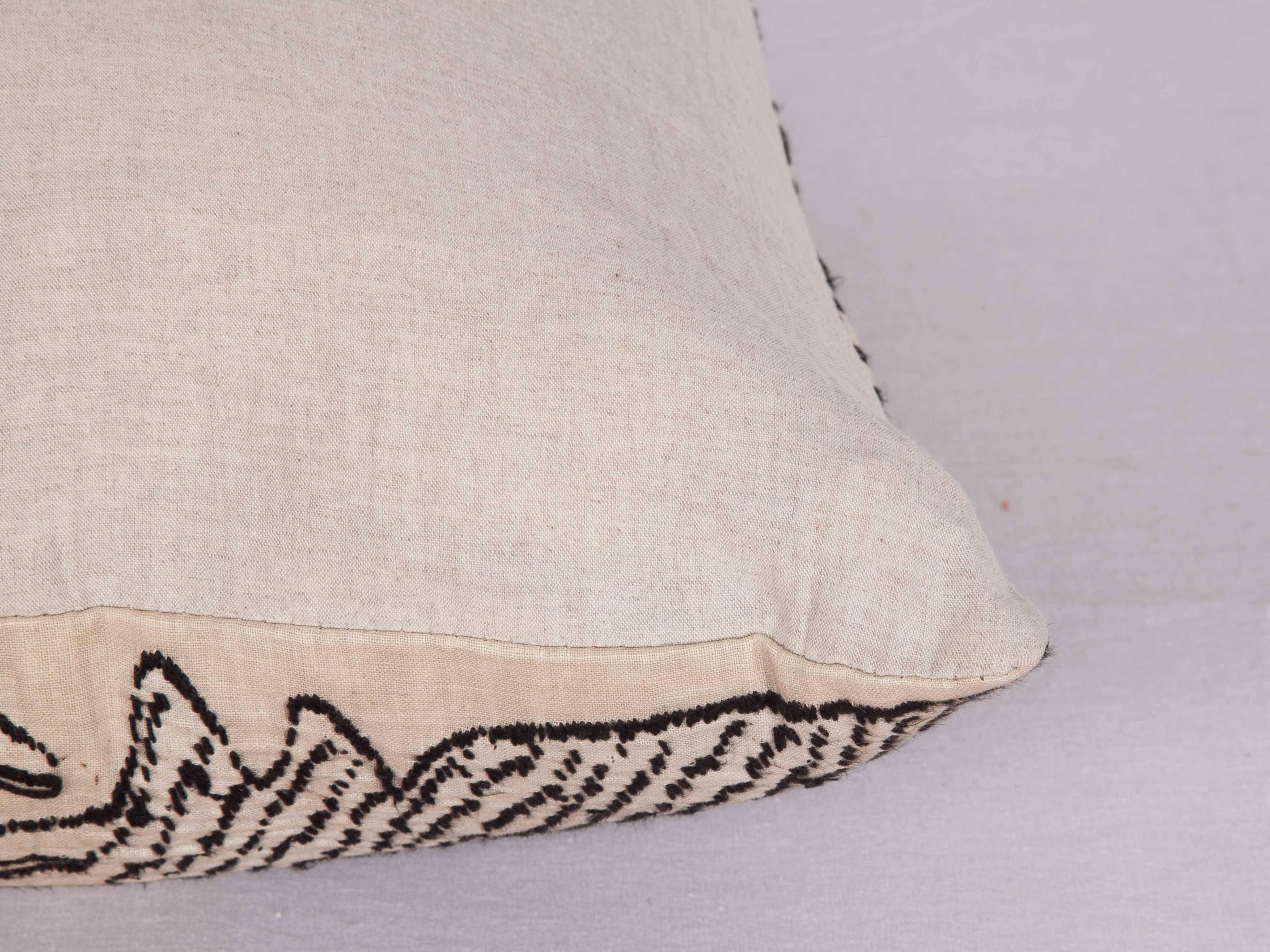 Cotton Pillow Made Out of a Mid-20th Century, Uzbek Samarkand Suzani