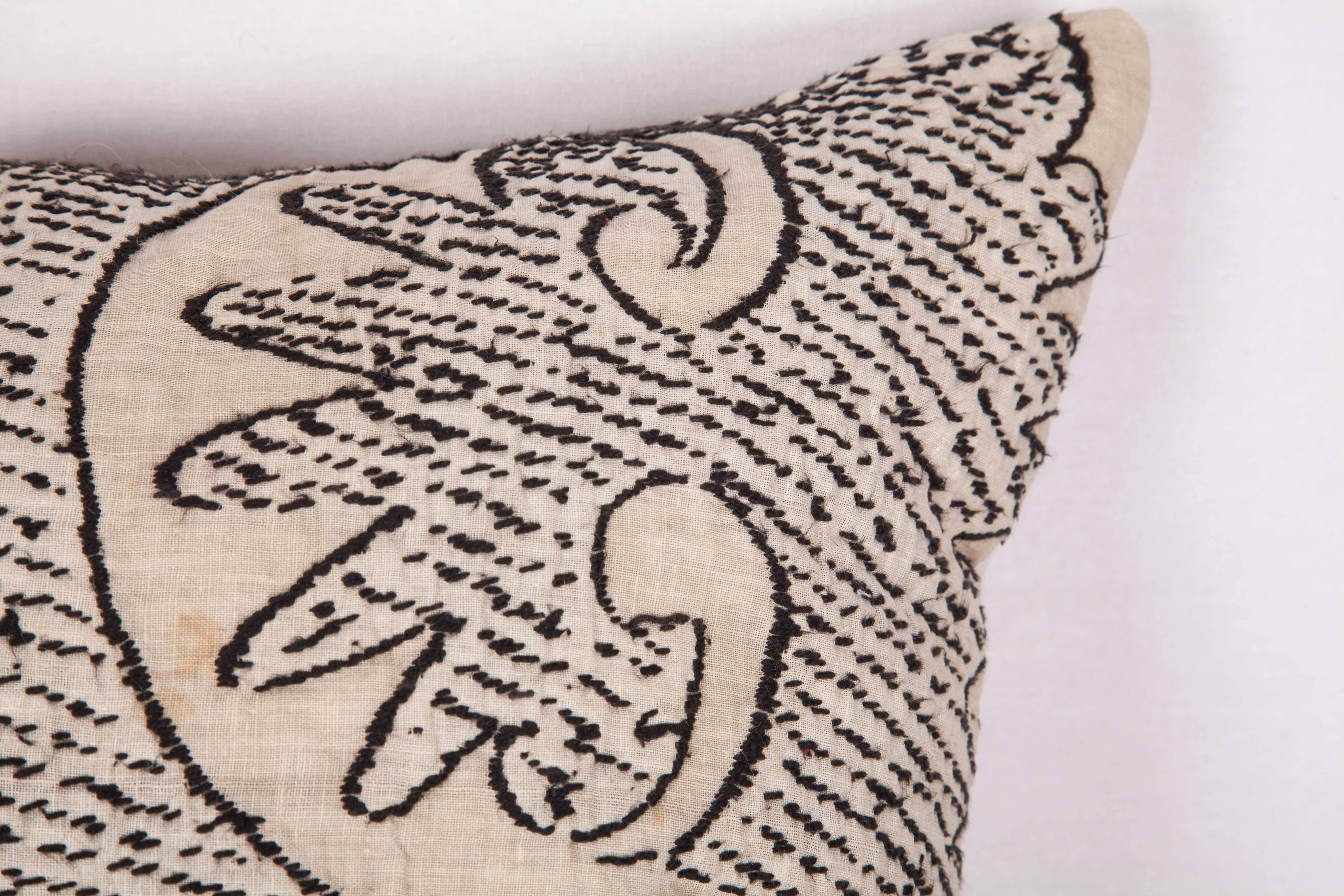 Embroidered Pillow Made Out of a Mid-20th Century Uzbek Samarkand Suzani