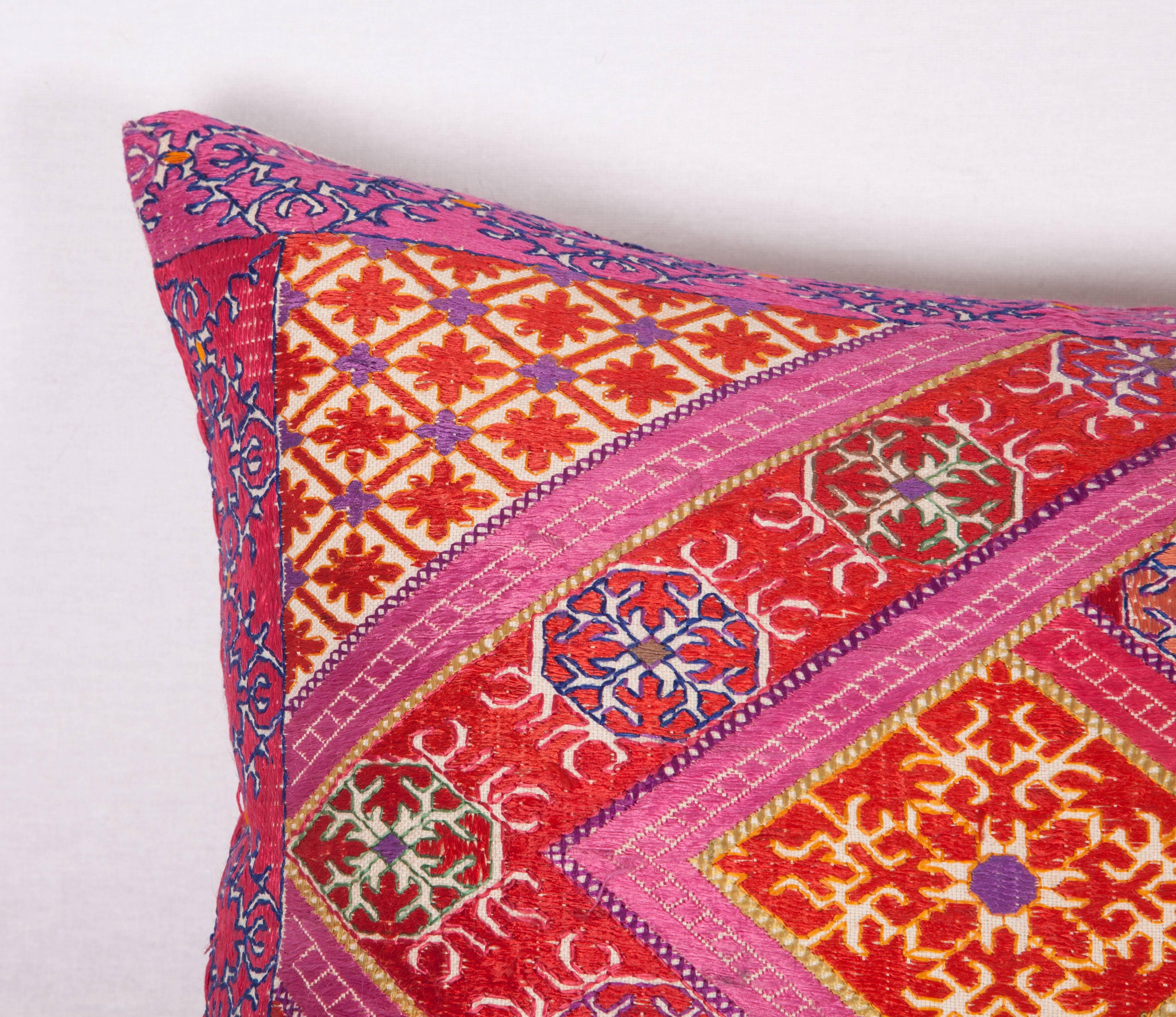 Suzani Pillow Made Out of a Mid-20th Century Swat Embroidery
