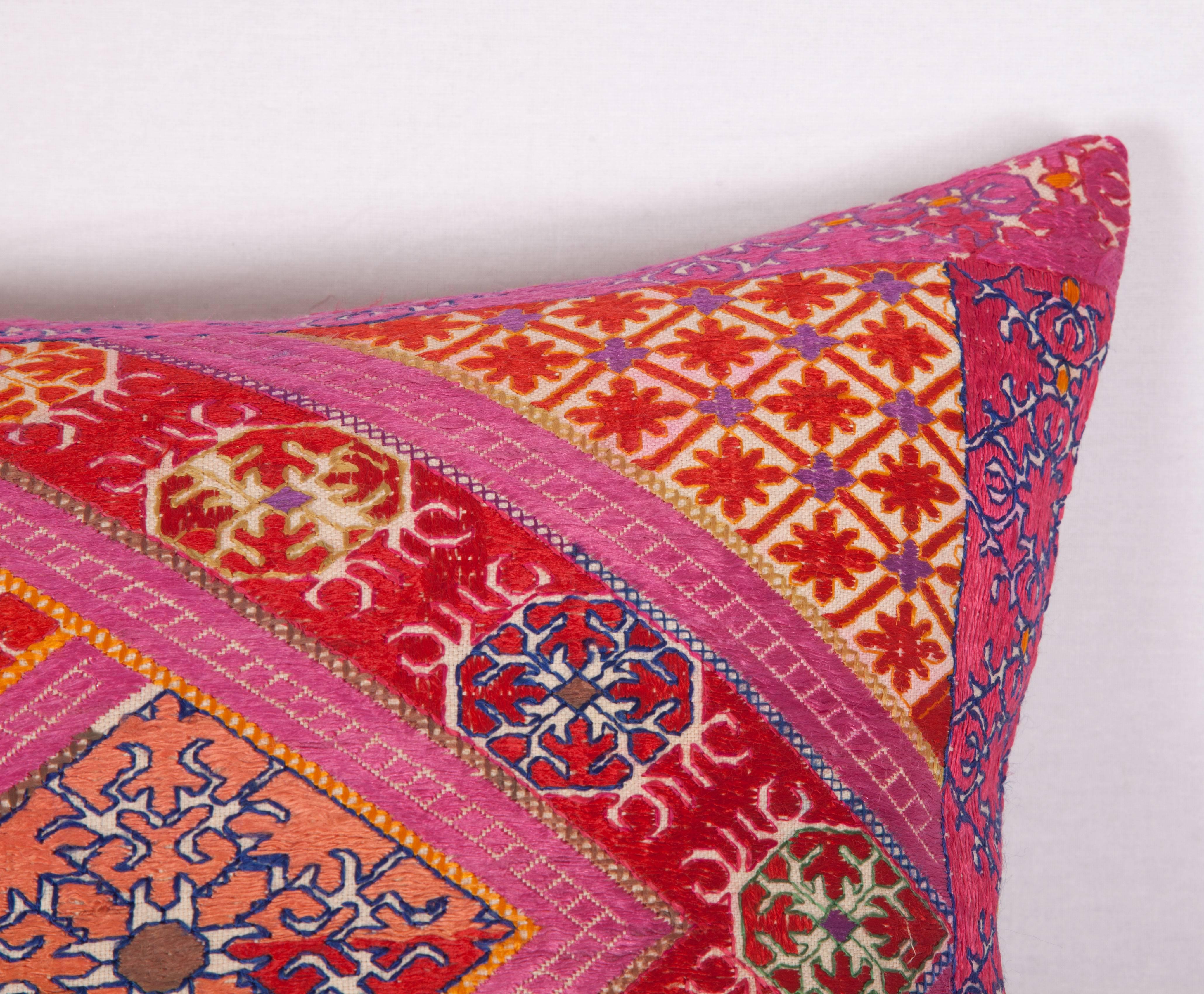 Embroidered Pillow Made Out of a Mid-20th Century Swat Embroidery