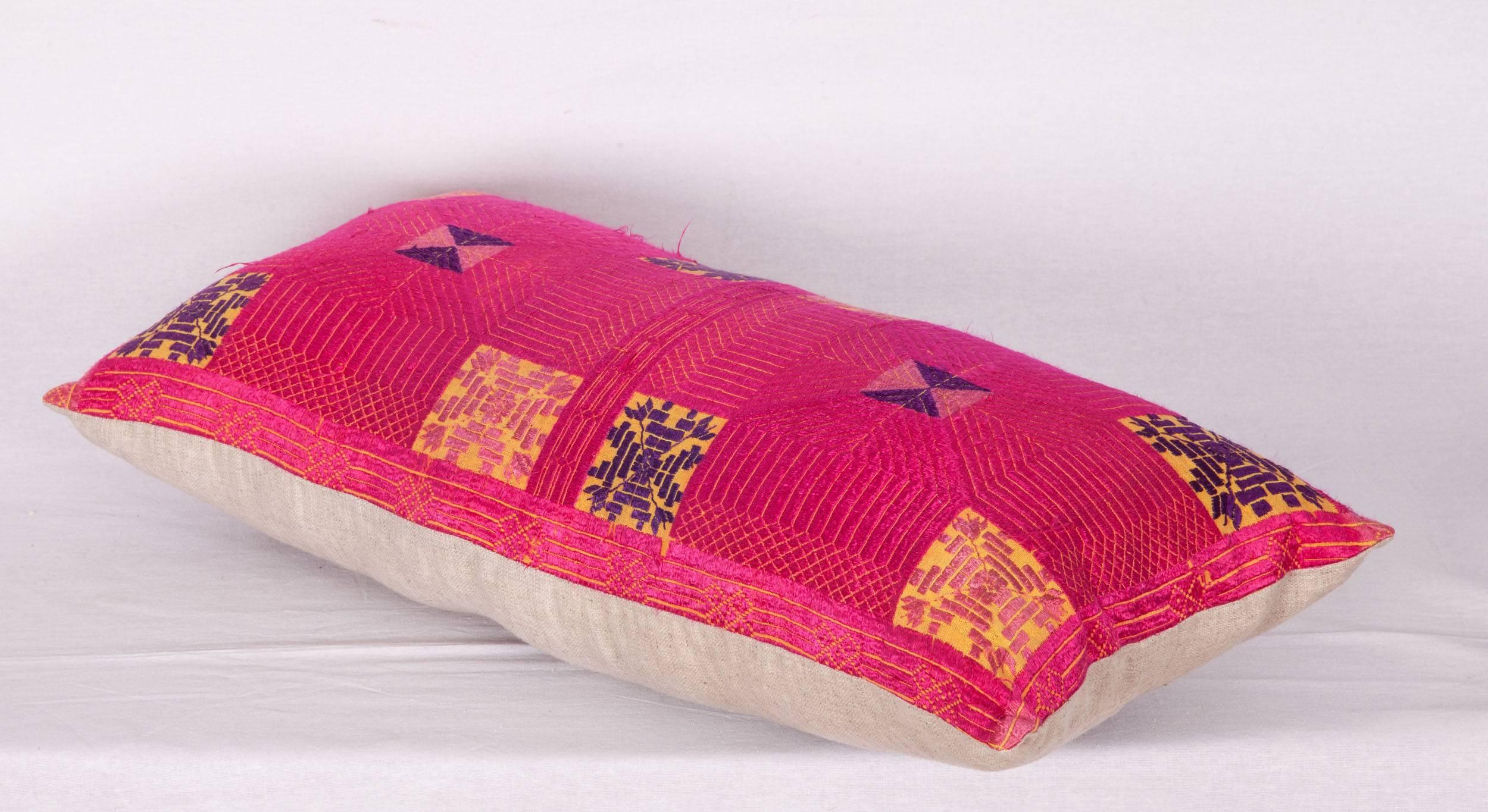 20th Century Pillow Made Out of a 1930s Swat Embroidery For Sale