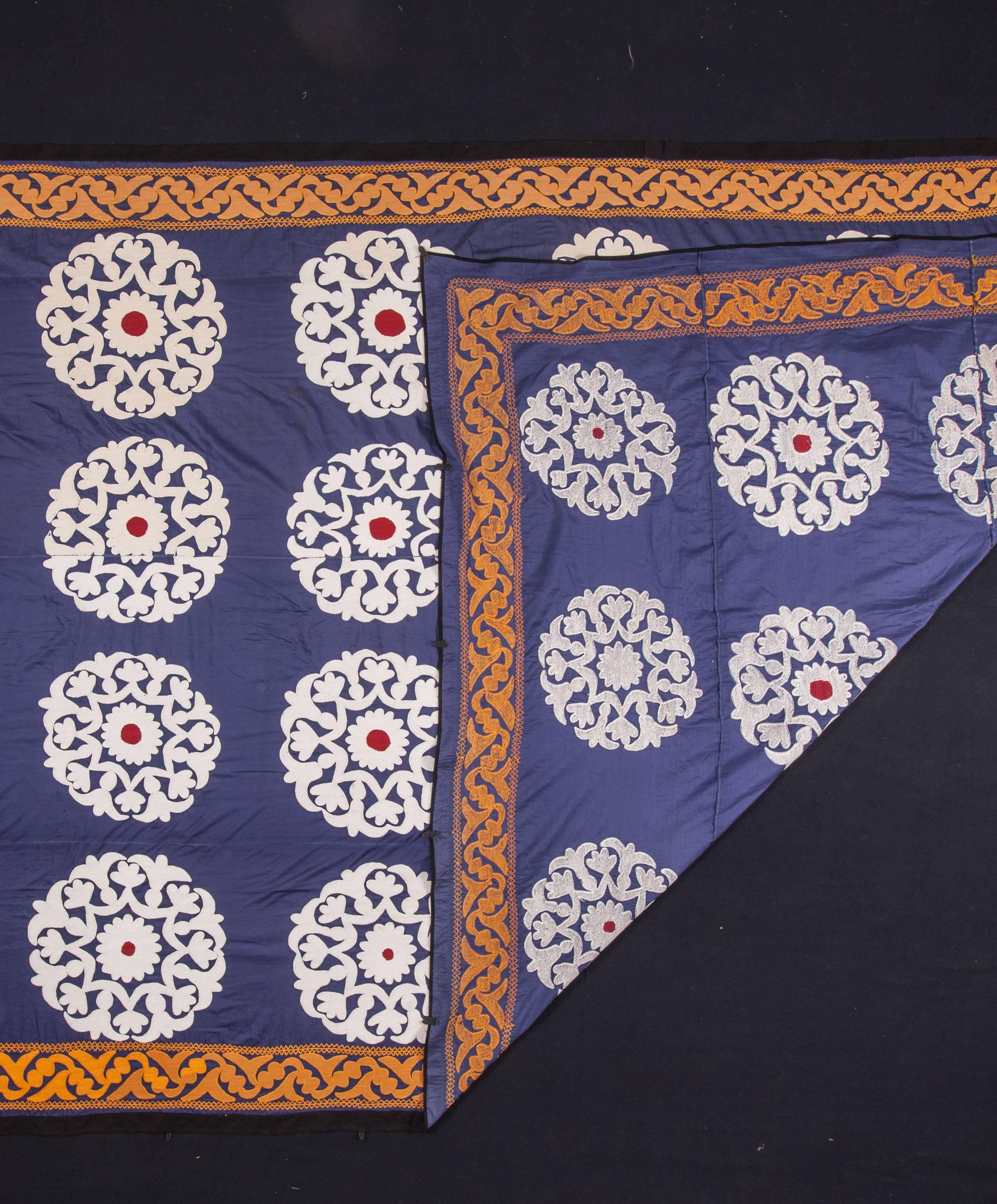 Mid 20th Century Uzbek Samarkand All Cotton Suzani In Good Condition For Sale In Istanbul, TR