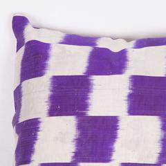 Ikat Pillow Made Out of an 1900s Uzbek Ikat